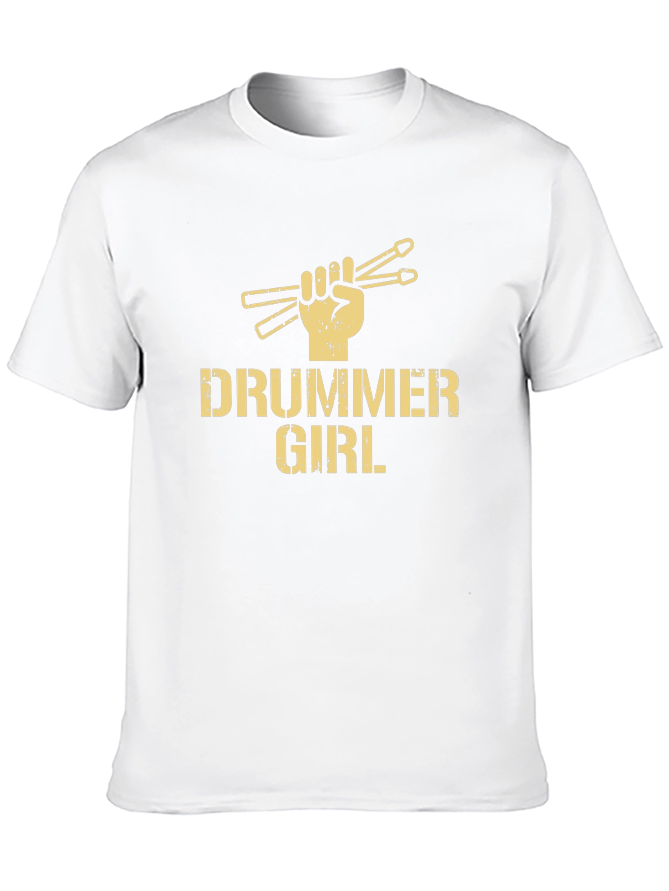 Drummer Girl Graphic T-Shirt - Black
