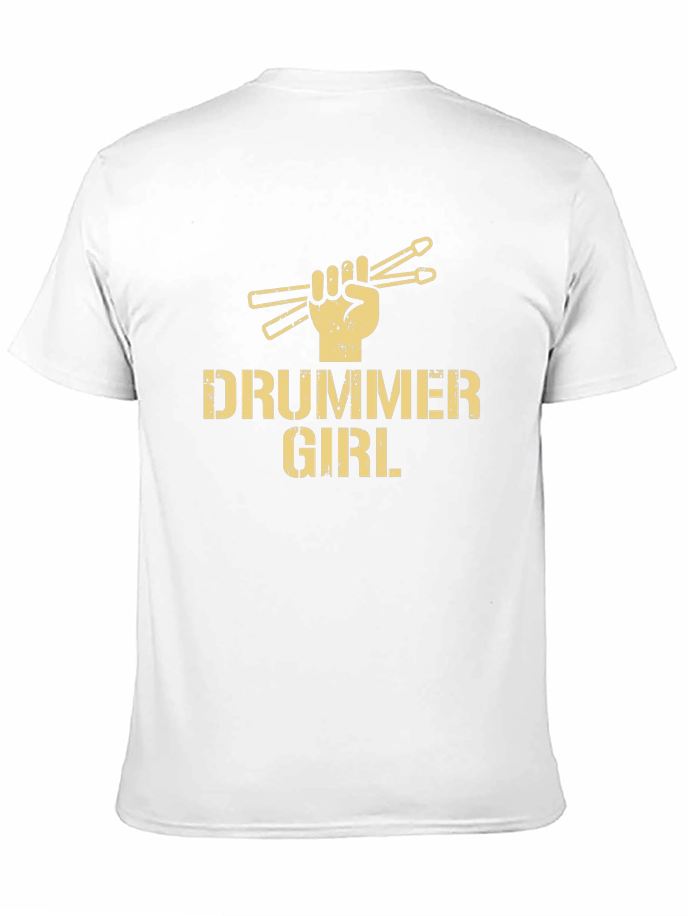 Drummer Girl Graphic T-Shirt - Black