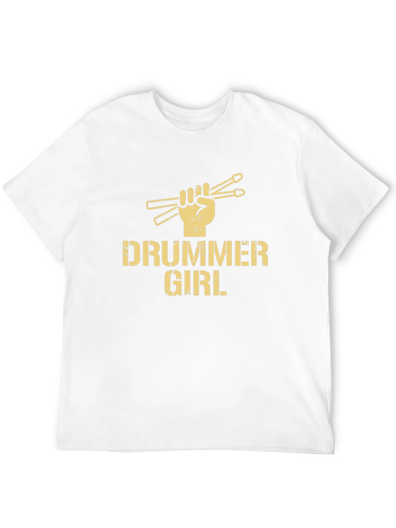 Drummer Girl Graphic T-Shirt - Black