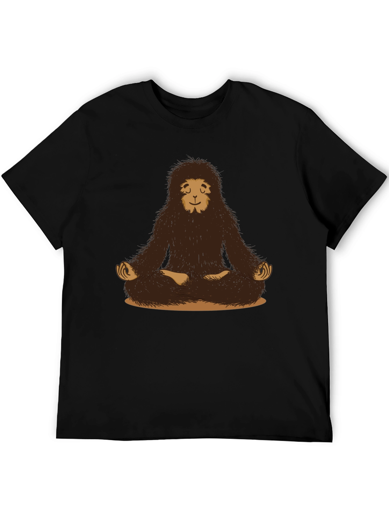 Zen Sasquatch Black T-Shirt - Meditating Bigfoot Design