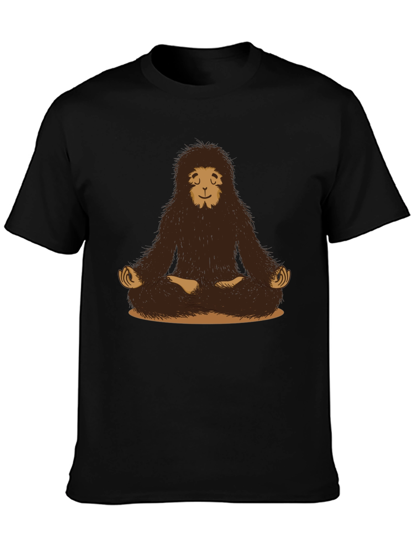 Zen Sasquatch Black T-Shirt - Meditating Bigfoot Design