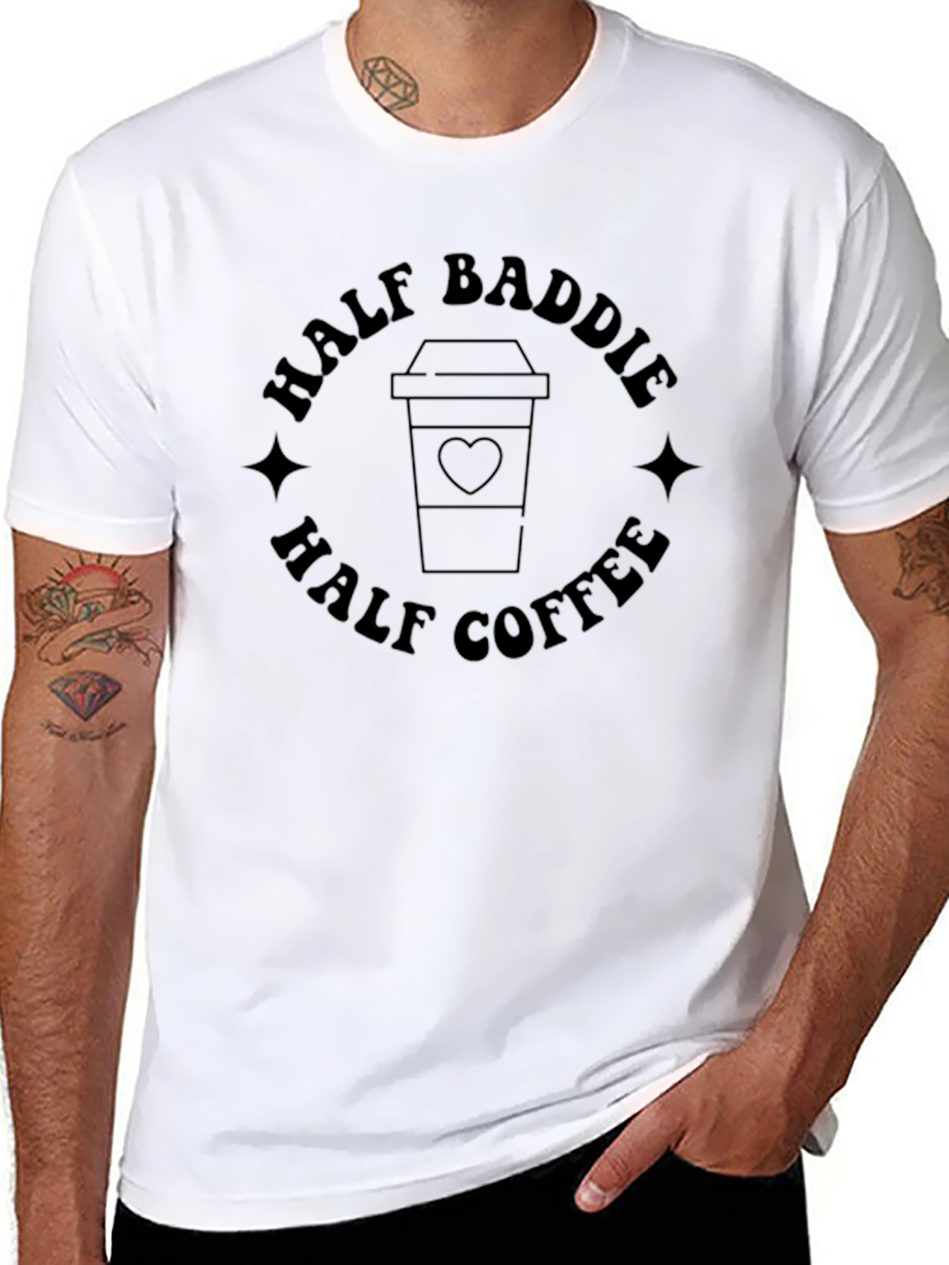 Half Baddie Half Coffee T-Shirt Black