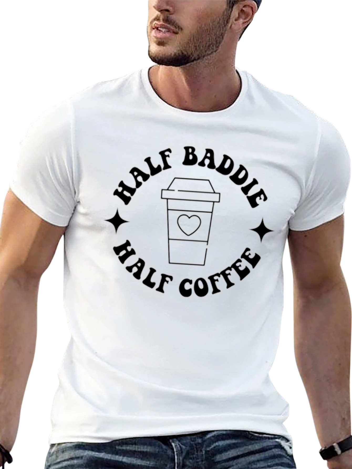 Half Baddie Half Coffee T-Shirt Black
