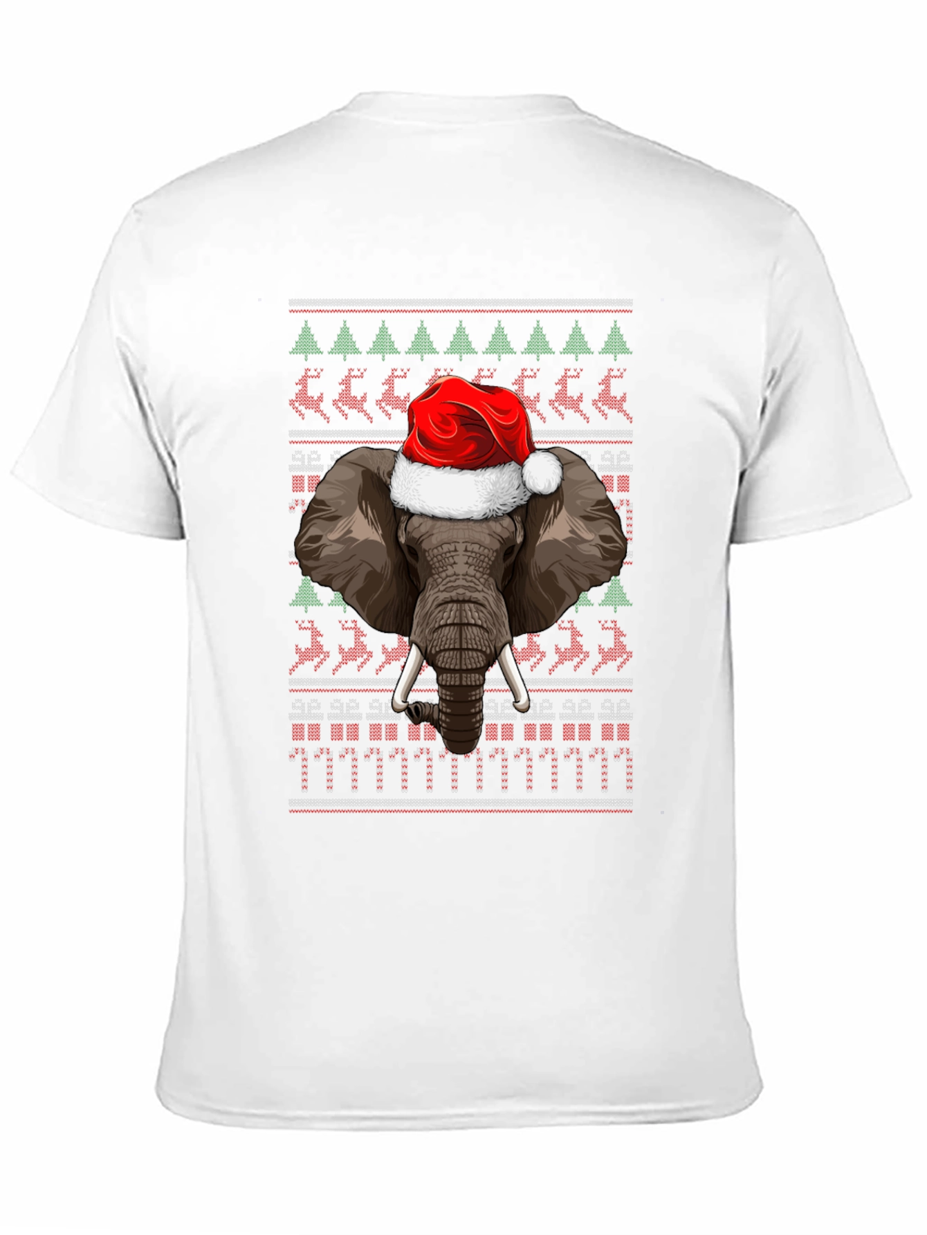 Christmas Elephant Santa Hat Ugly Sweater T-Shirt