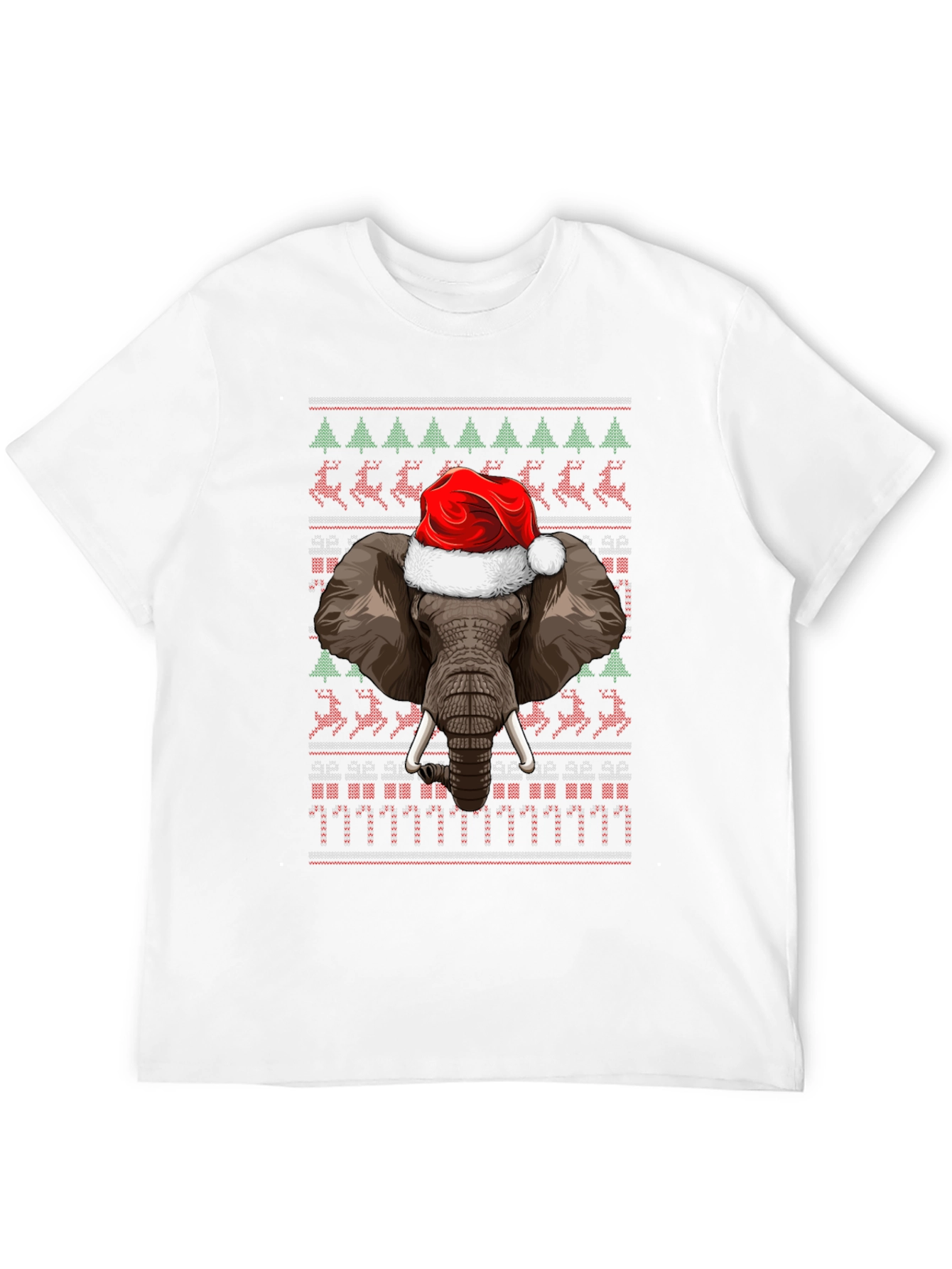 Christmas Elephant Santa Hat Ugly Sweater T-Shirt