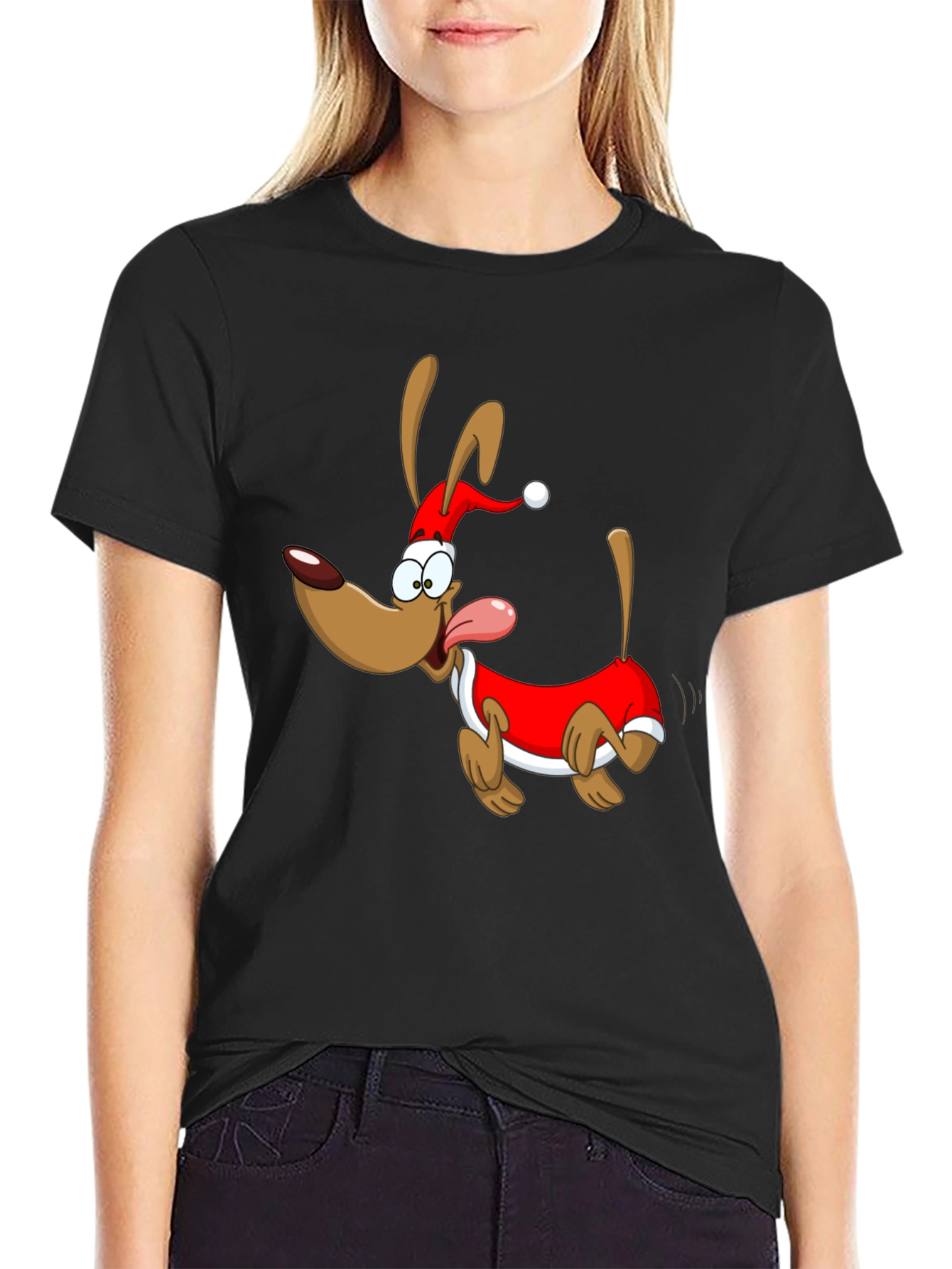 Festive Cartoon Dog T-Shirt