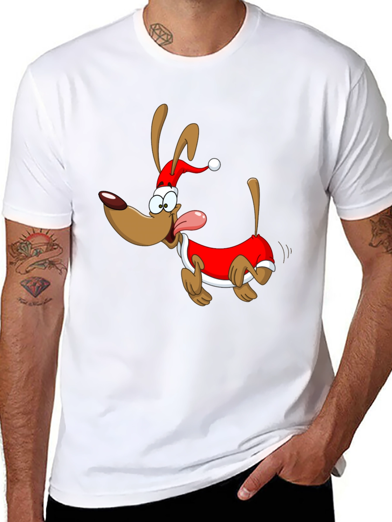 Festive Cartoon Dog T-Shirt