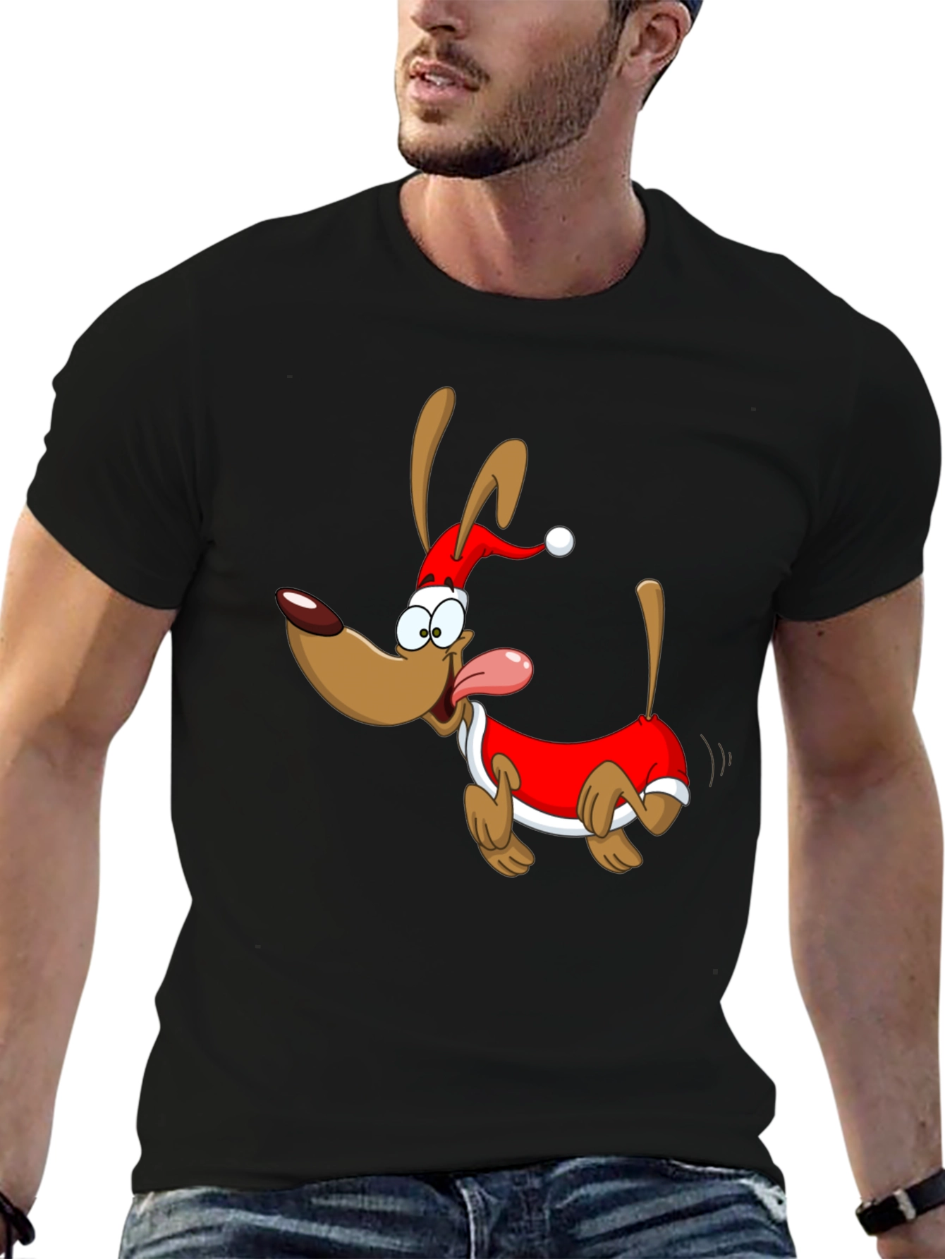 Festive Cartoon Dog T-Shirt
