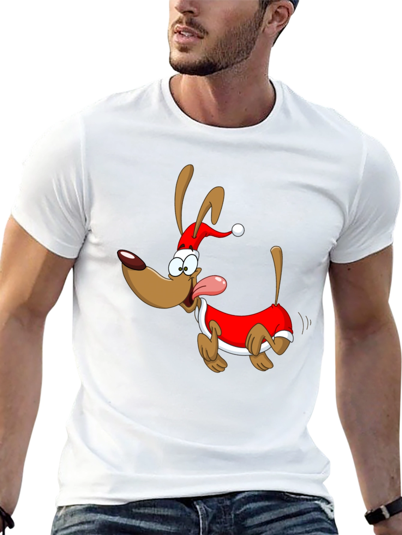 Festive Cartoon Dog T-Shirt