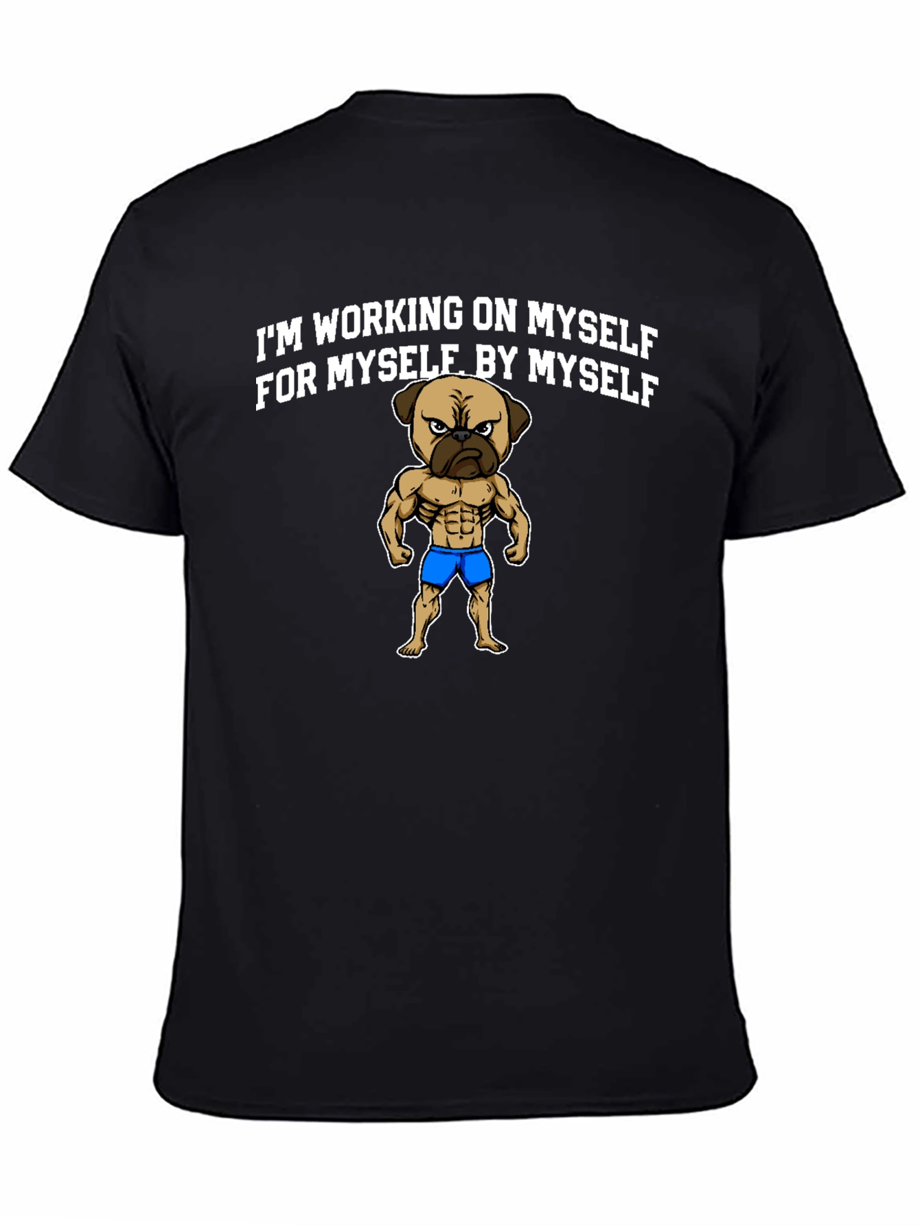 Gym Pug Black T-Shirt