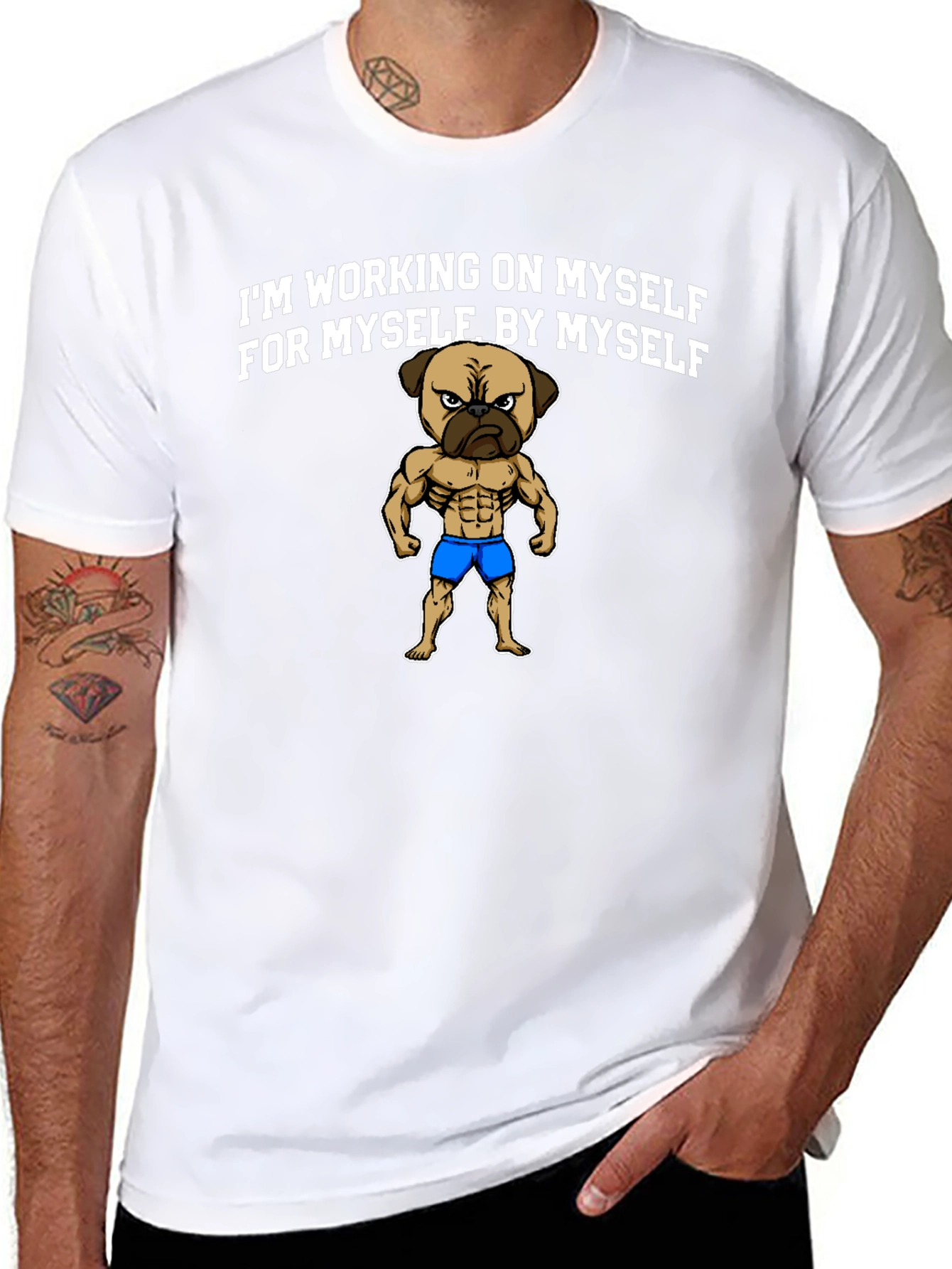 Gym Pug Black T-Shirt