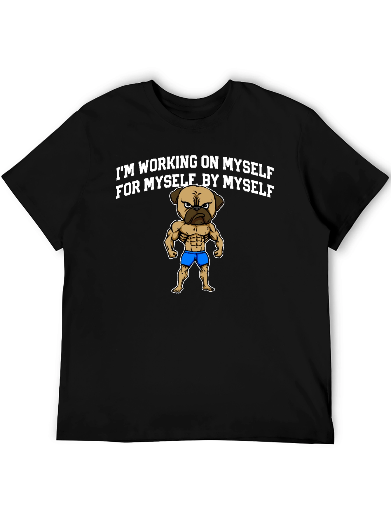Gym Pug Black T-Shirt