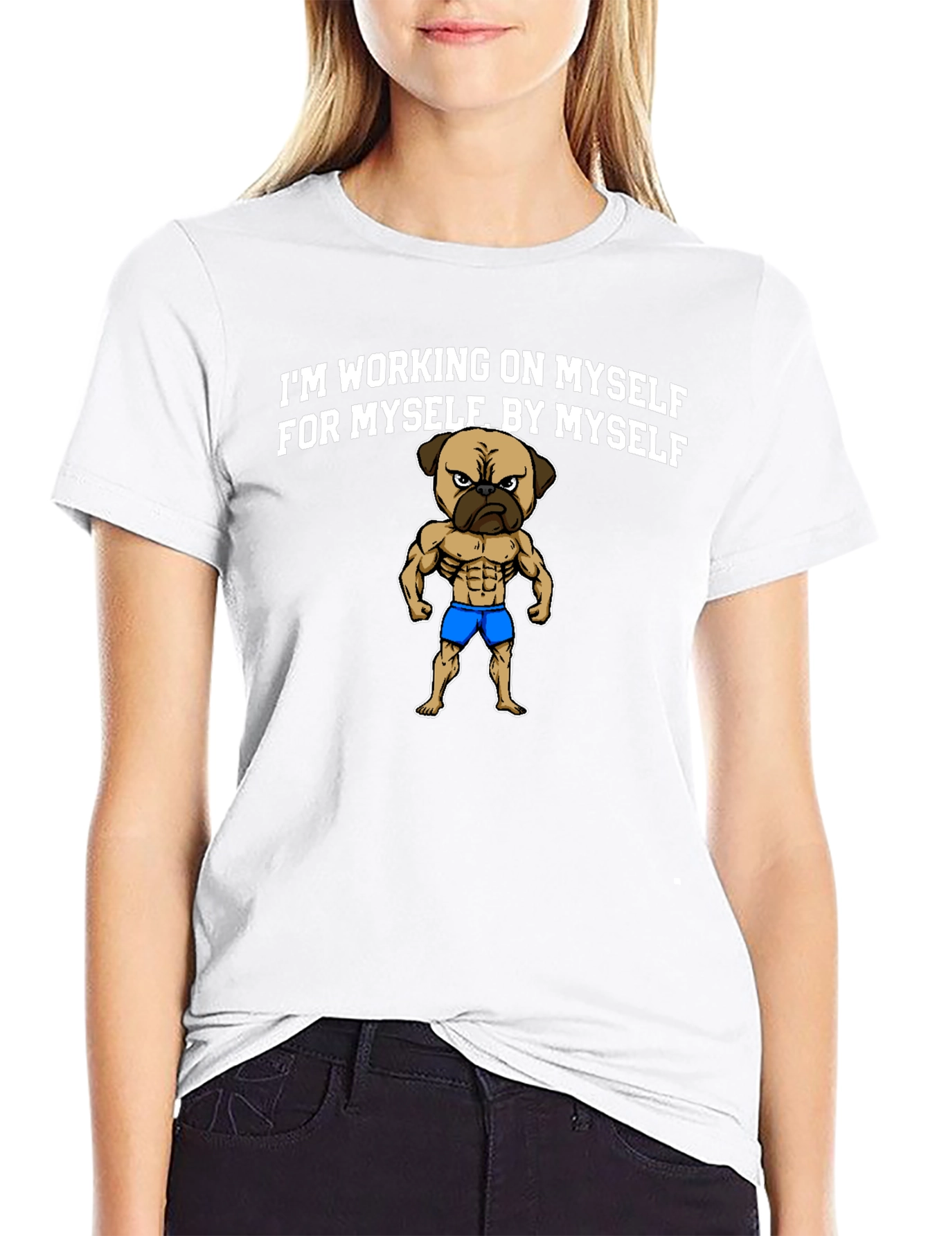 Gym Pug Black T-Shirt