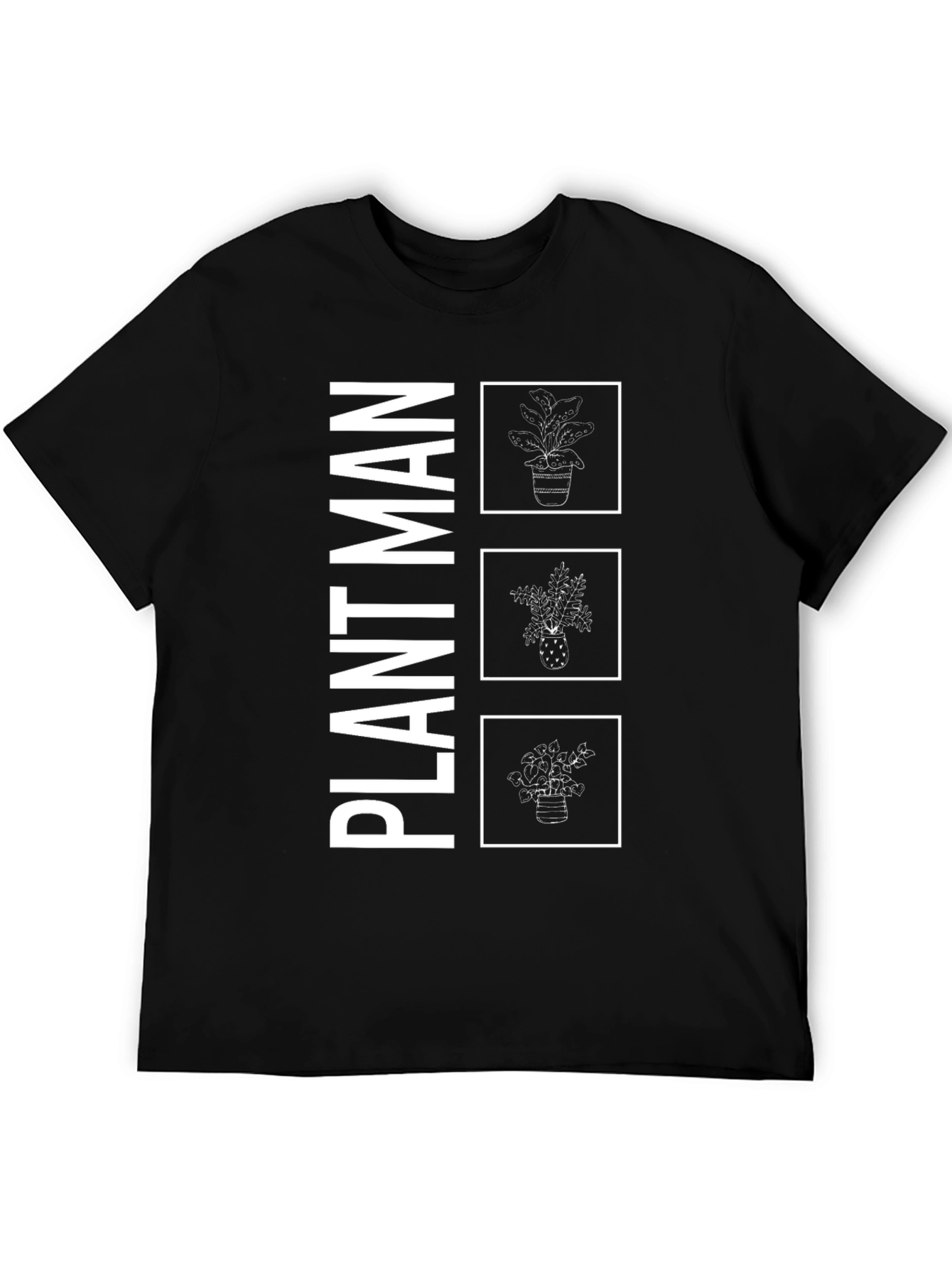 Plant Man Graphic Tee - Black Cotton T-Shirt