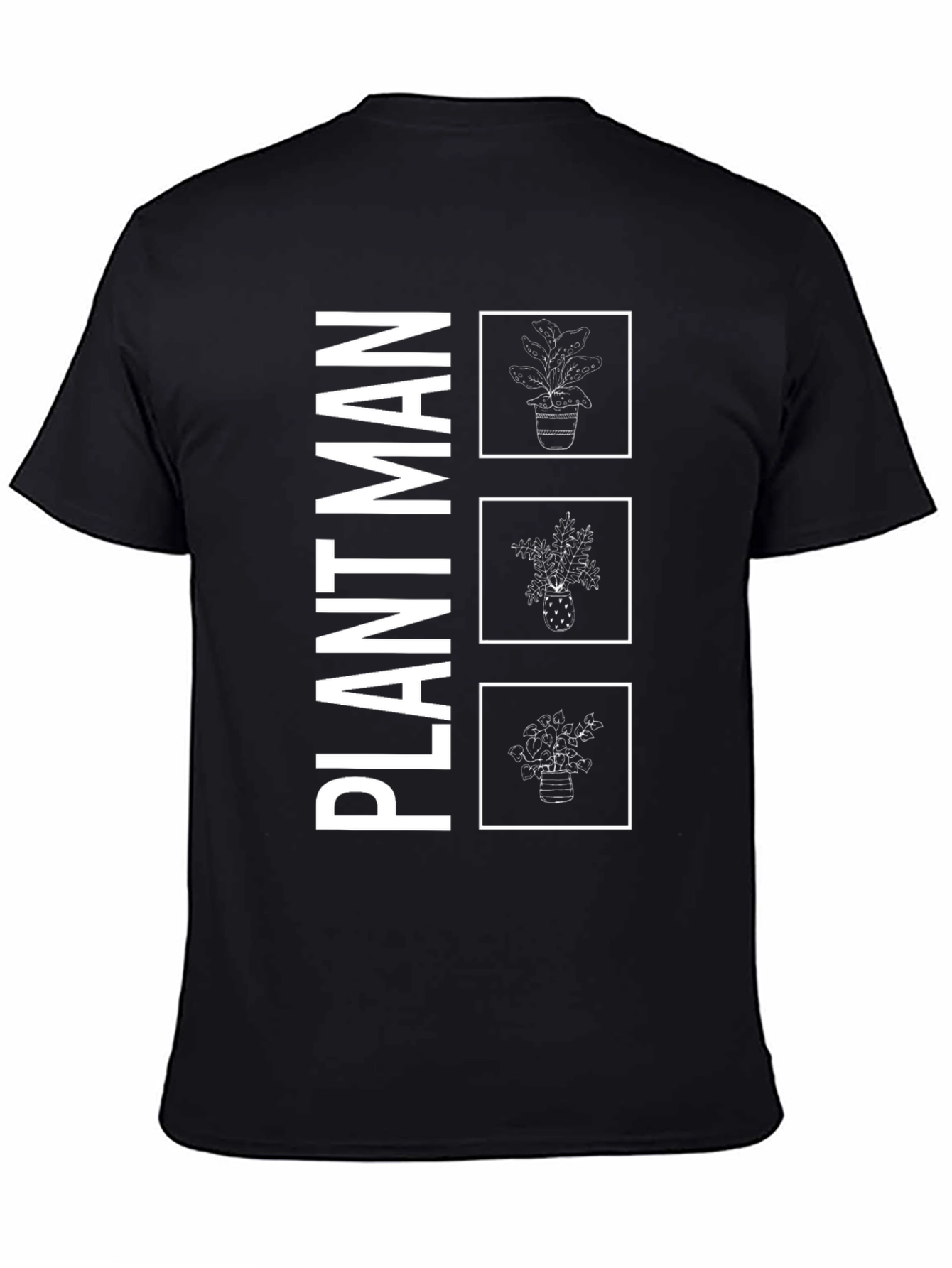 Plant Man Graphic Tee - Black Cotton T-Shirt
