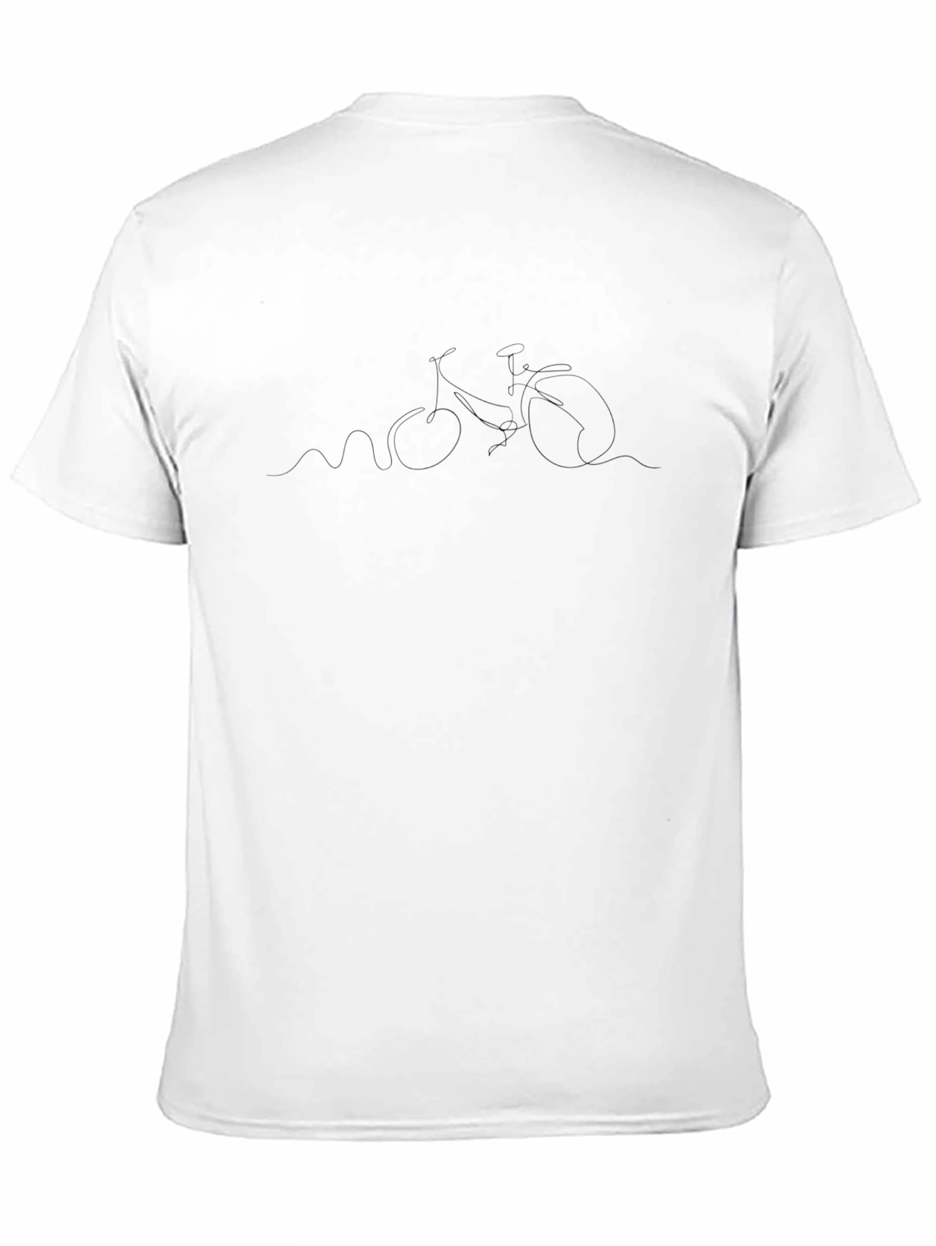 Minimalist Bicycle Line Art Black T-Shirt