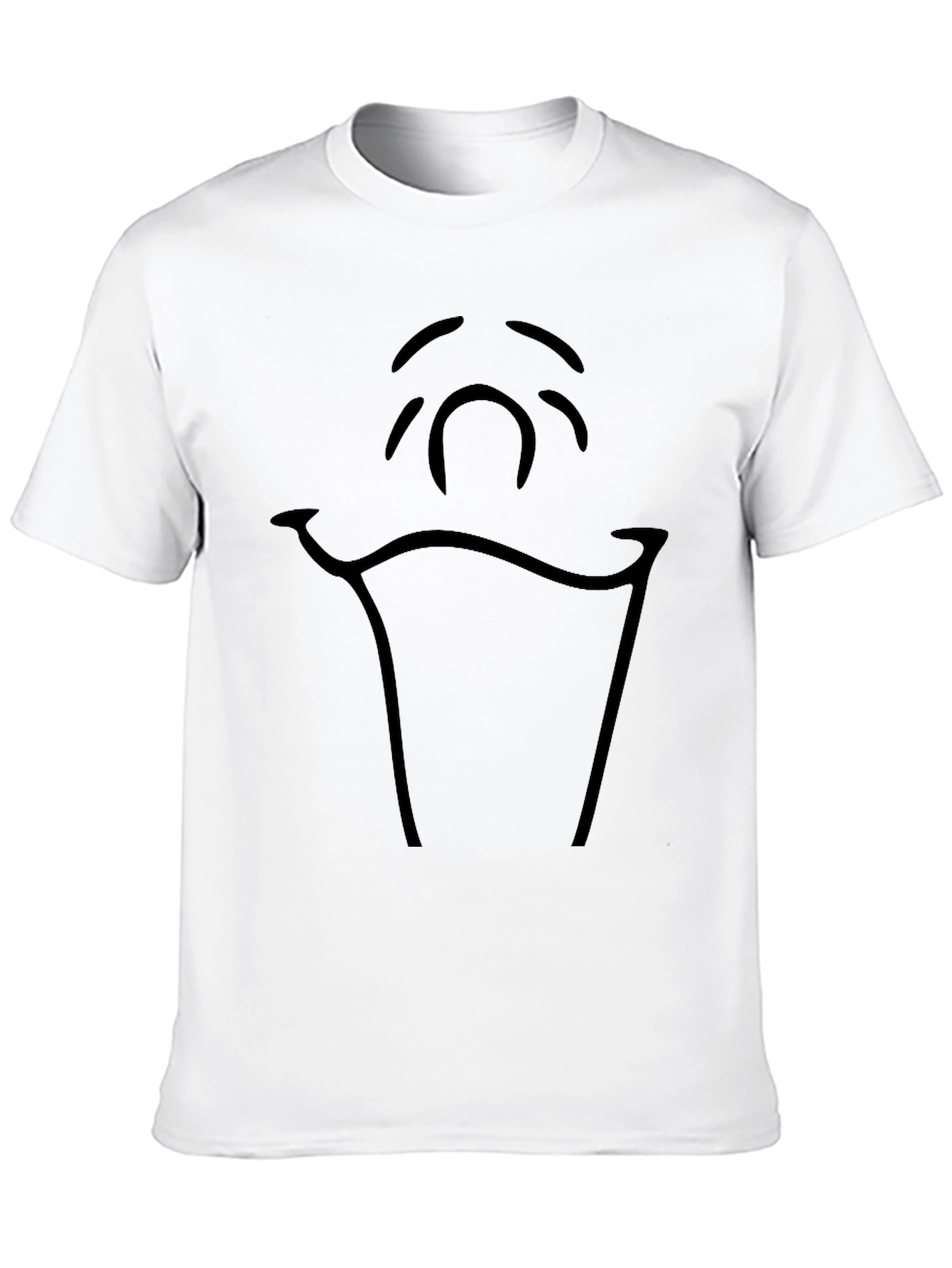 Abstract Face Graphic Black Tee