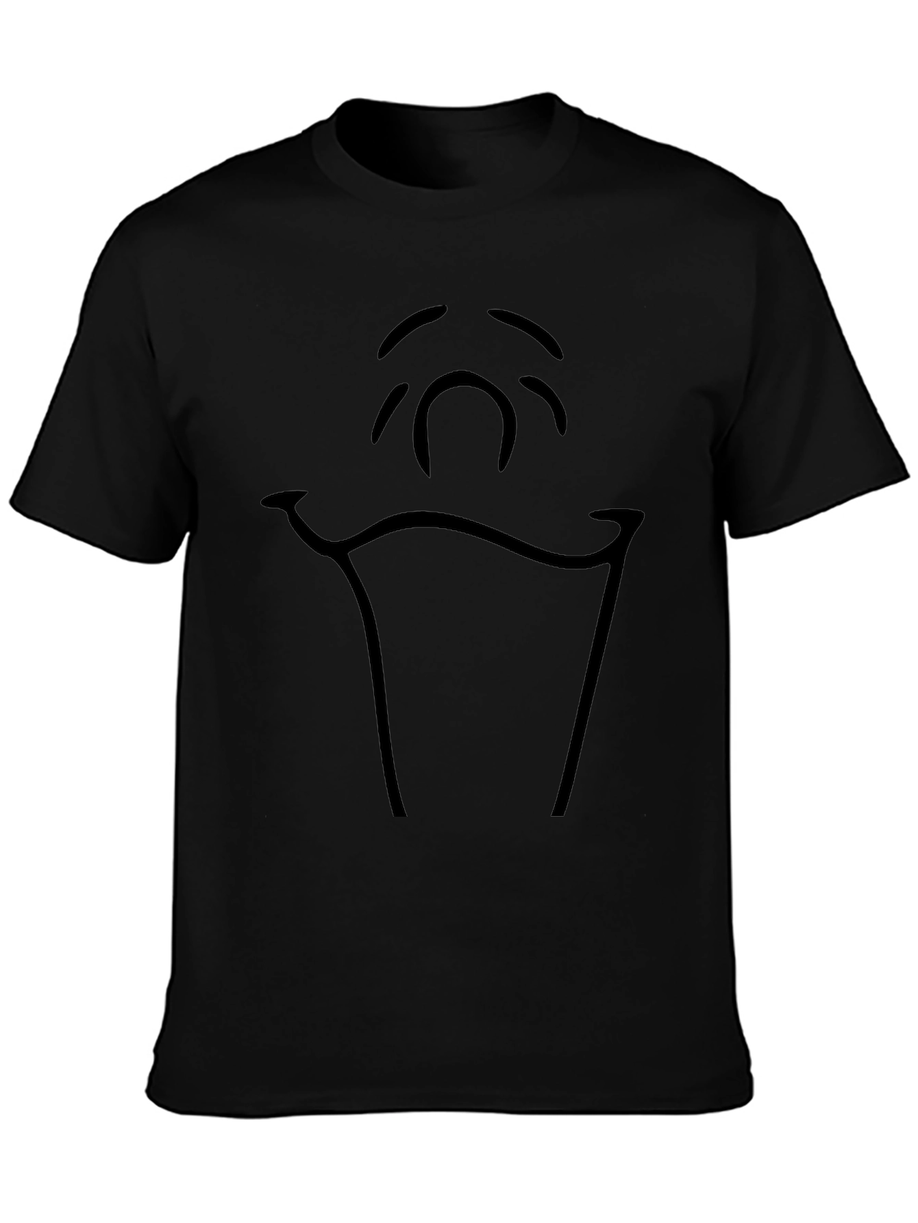 Abstract Face Graphic Black Tee