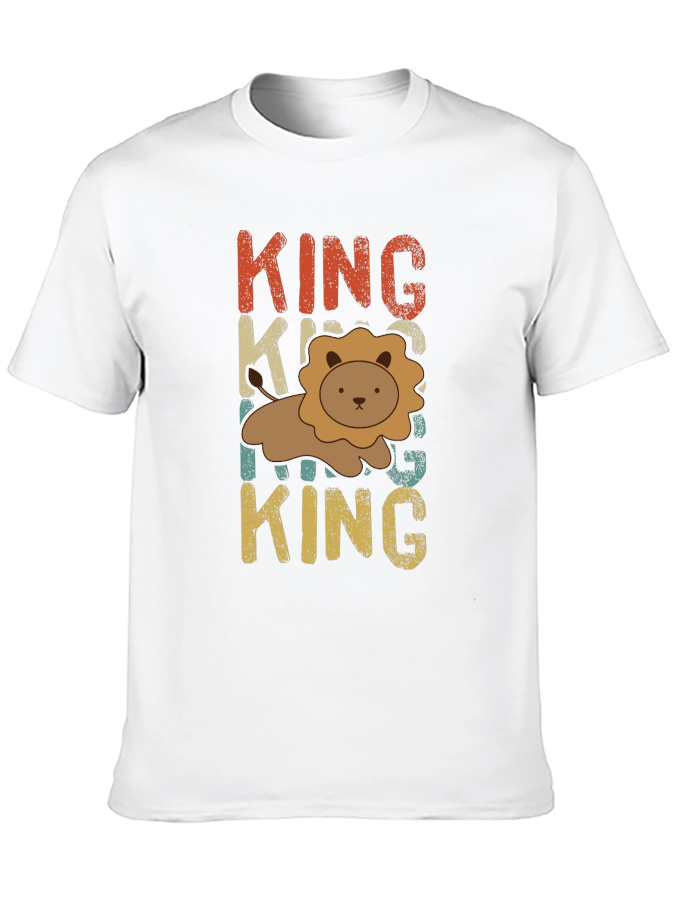 King Lion Graphic T-Shirt - Retro Style