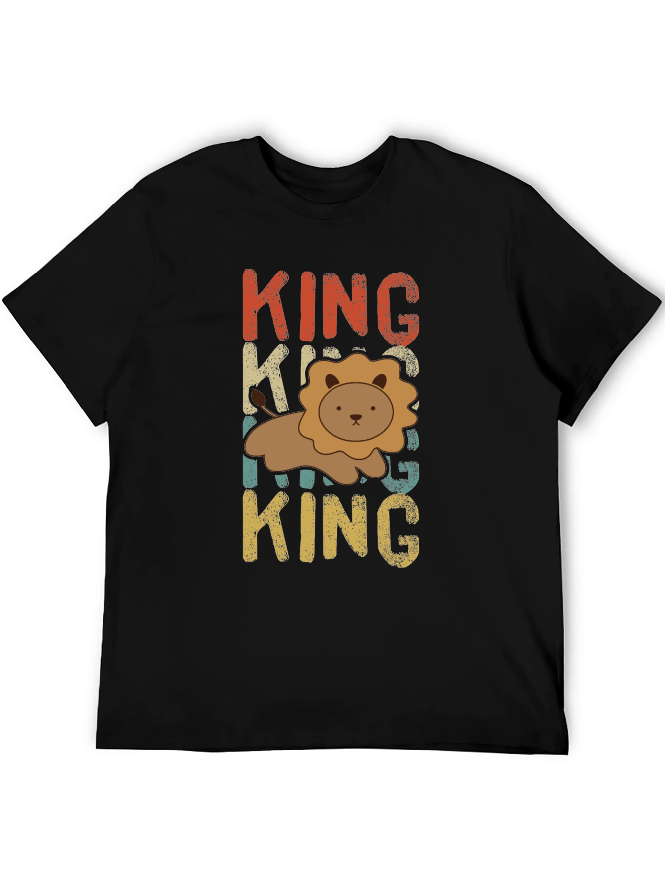 King Lion Graphic T-Shirt - Retro Style