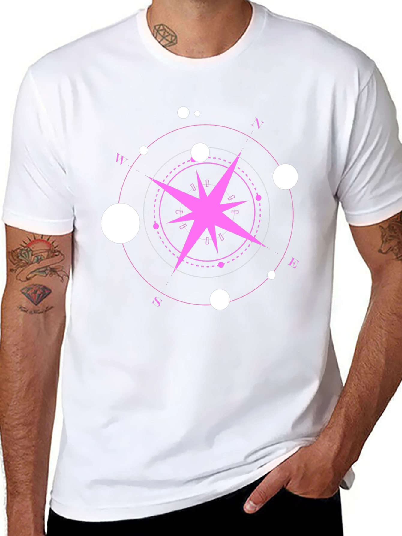 Compass Rose Graphic Tee - Black