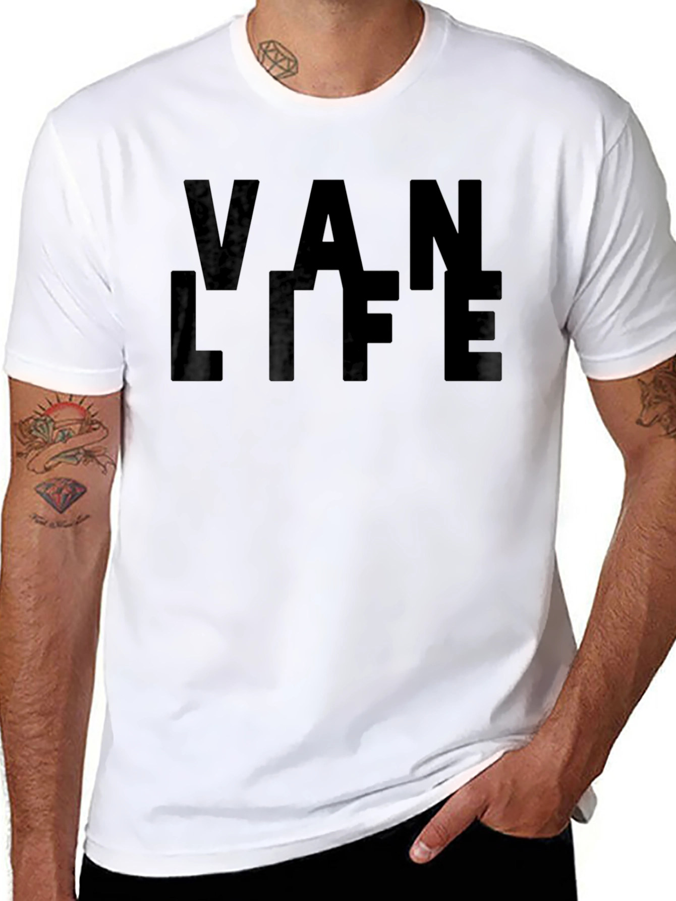 Van Life Graphic T-Shirt - Black Casual Tee