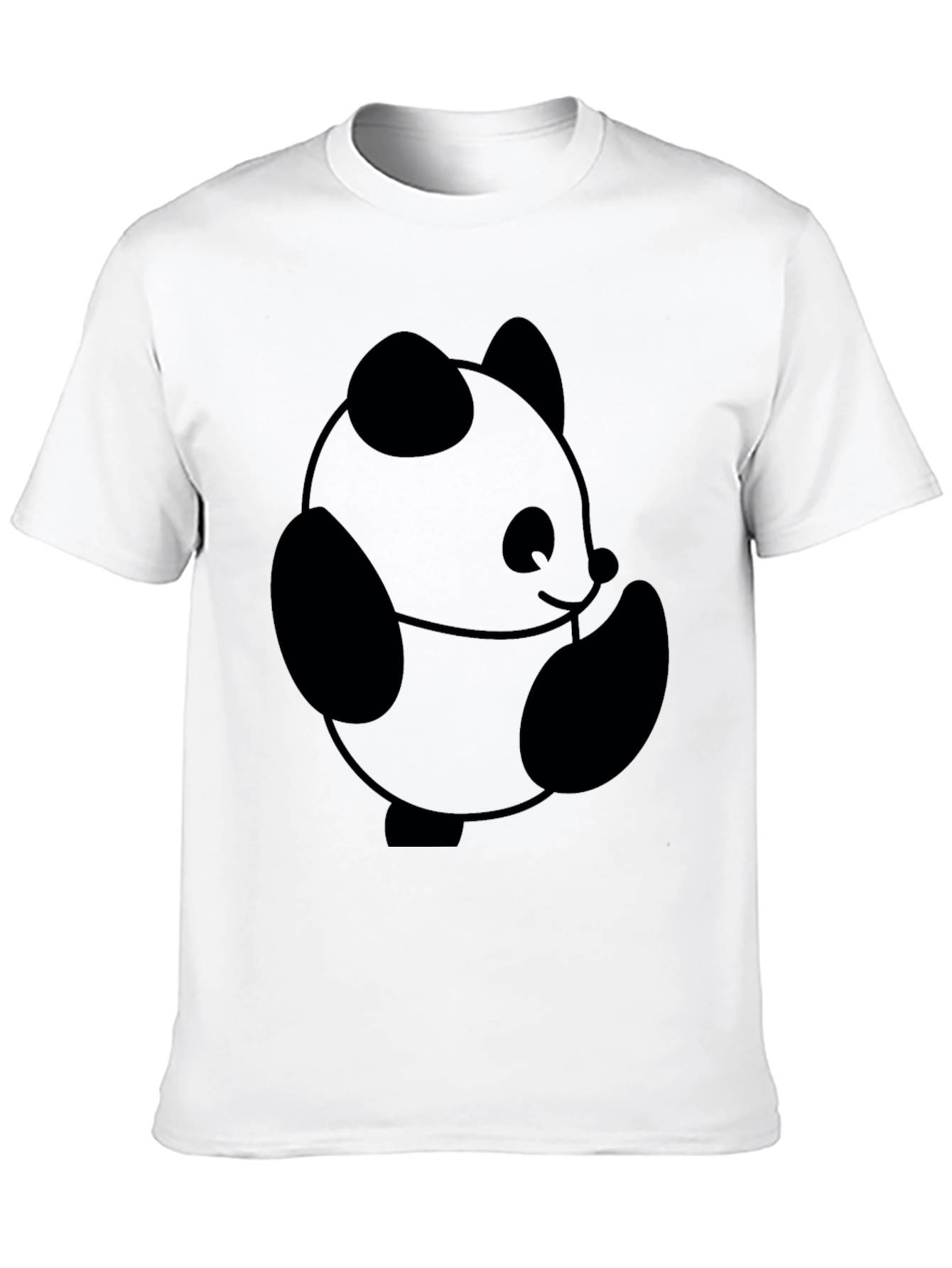 Cute Panda Graphic T-Shirt - Black Casual Tee
