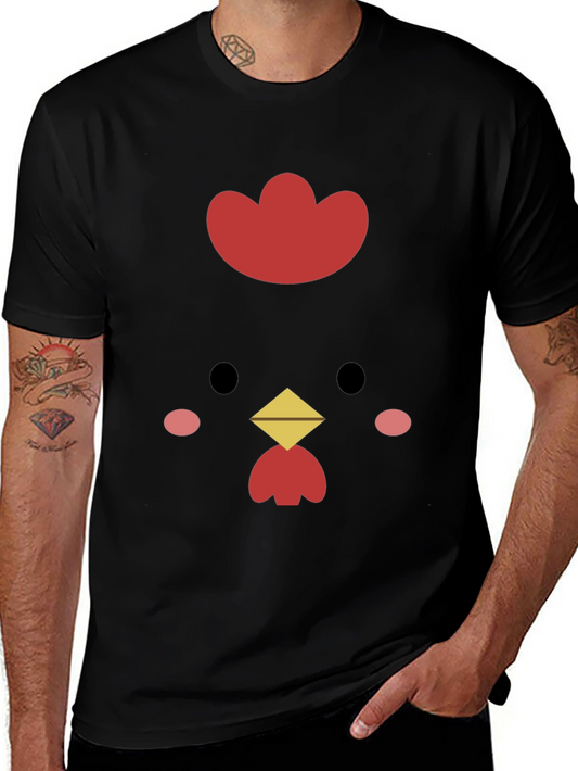 Cute Chicken Graphic Tee - Black