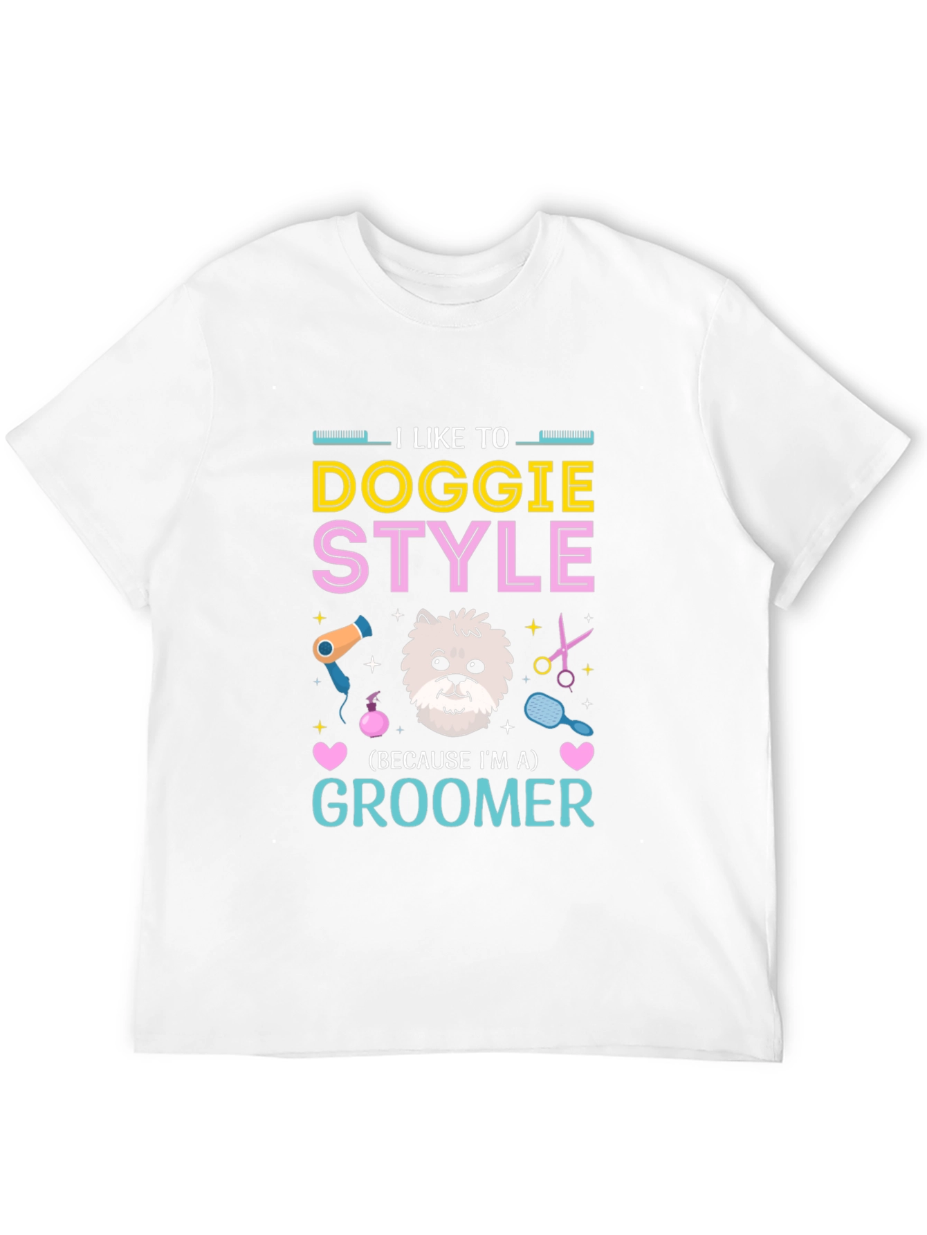 Doggie Style Groomer T-Shirt - Funny Pet Grooming Tee