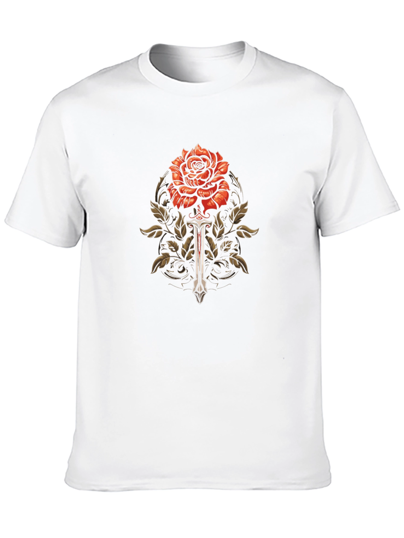 Rose & Sword Graphic Tee - Edgy Style