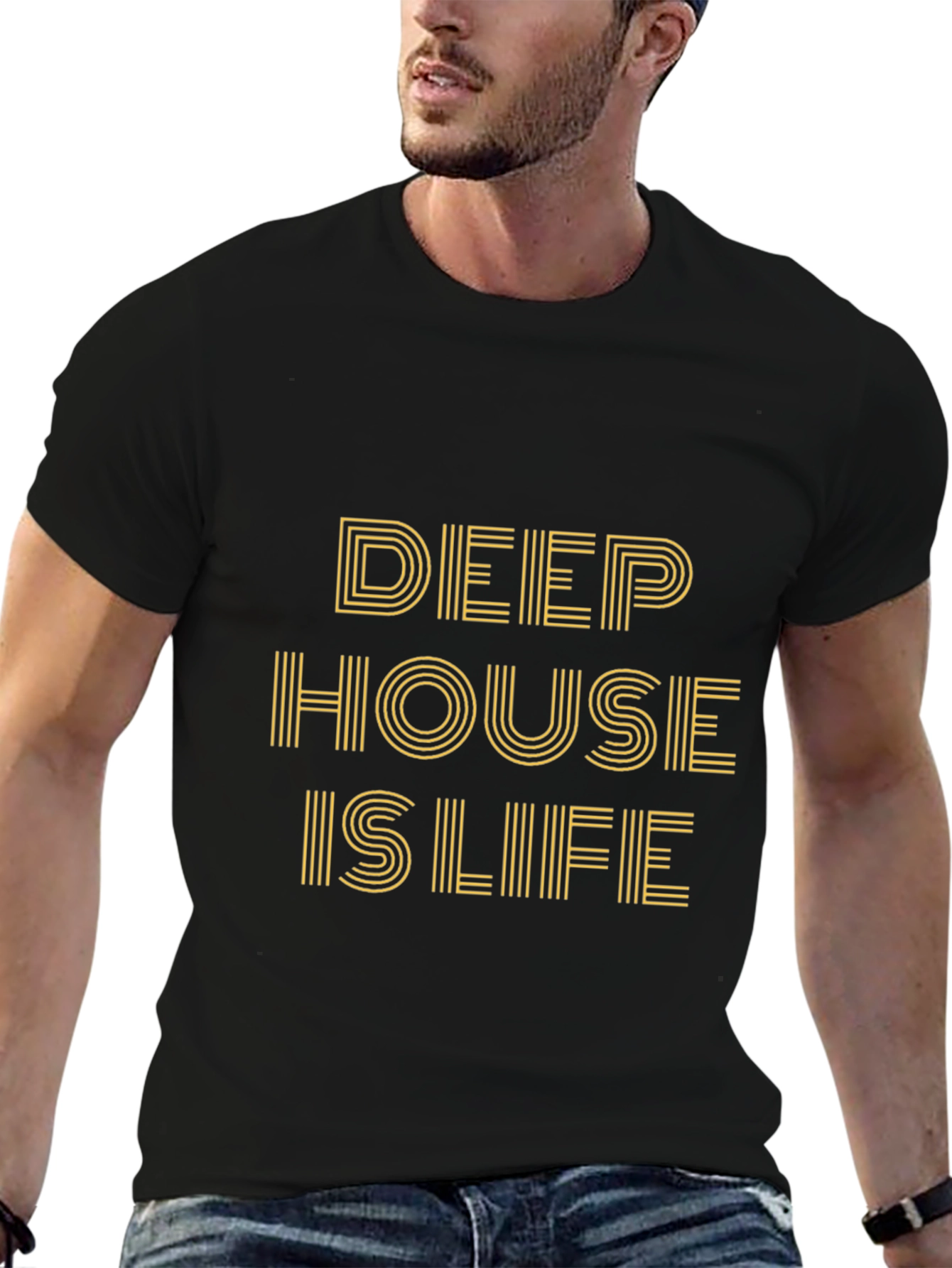 Deep House is Life Graphic Tee - Black