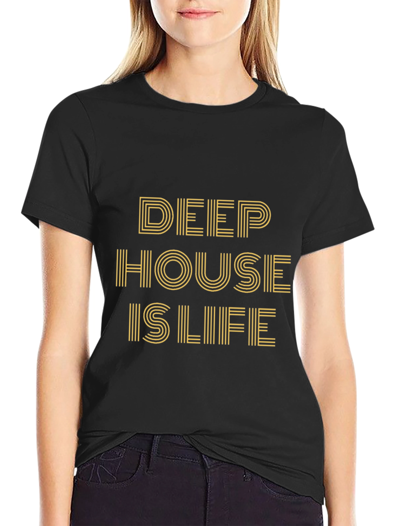 Deep House is Life Graphic Tee - Black