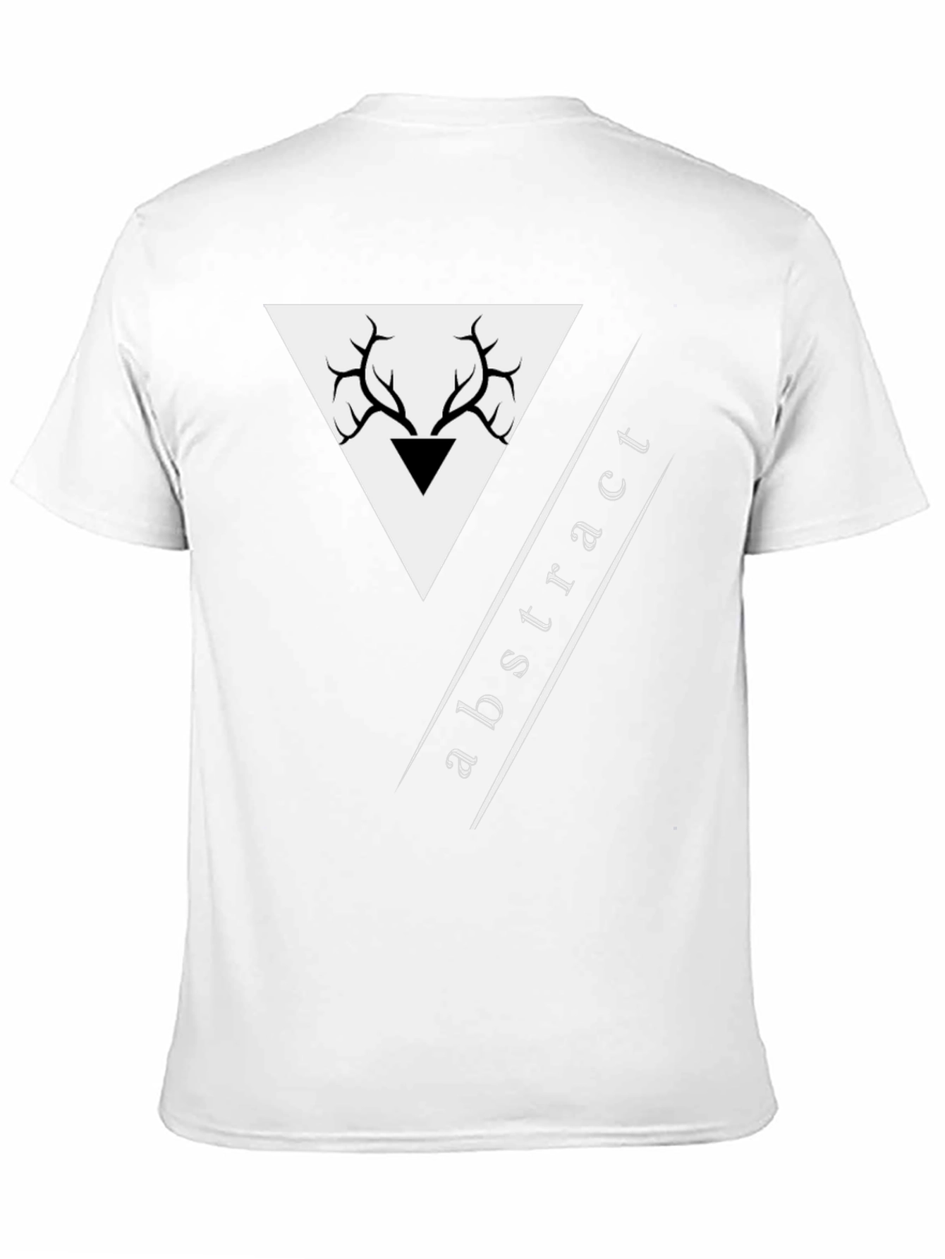 Abstract Deer Antler Graphic Black T-Shirt