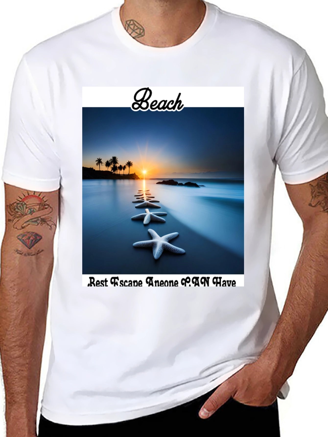 Beach Starfish T-Shirt - Best Escape Anyone Can Have