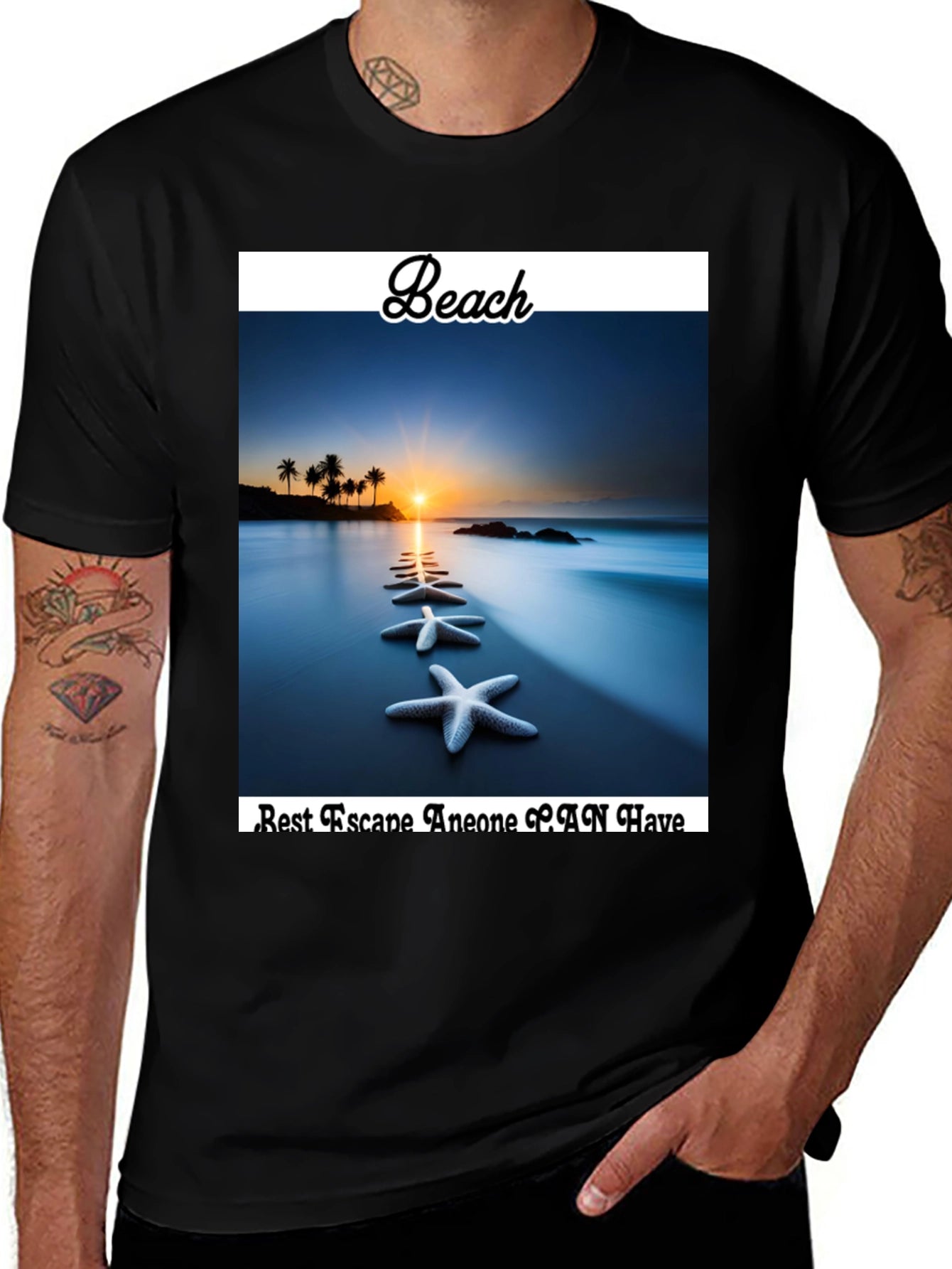 Beach Starfish T-Shirt - Best Escape Anyone Can Have