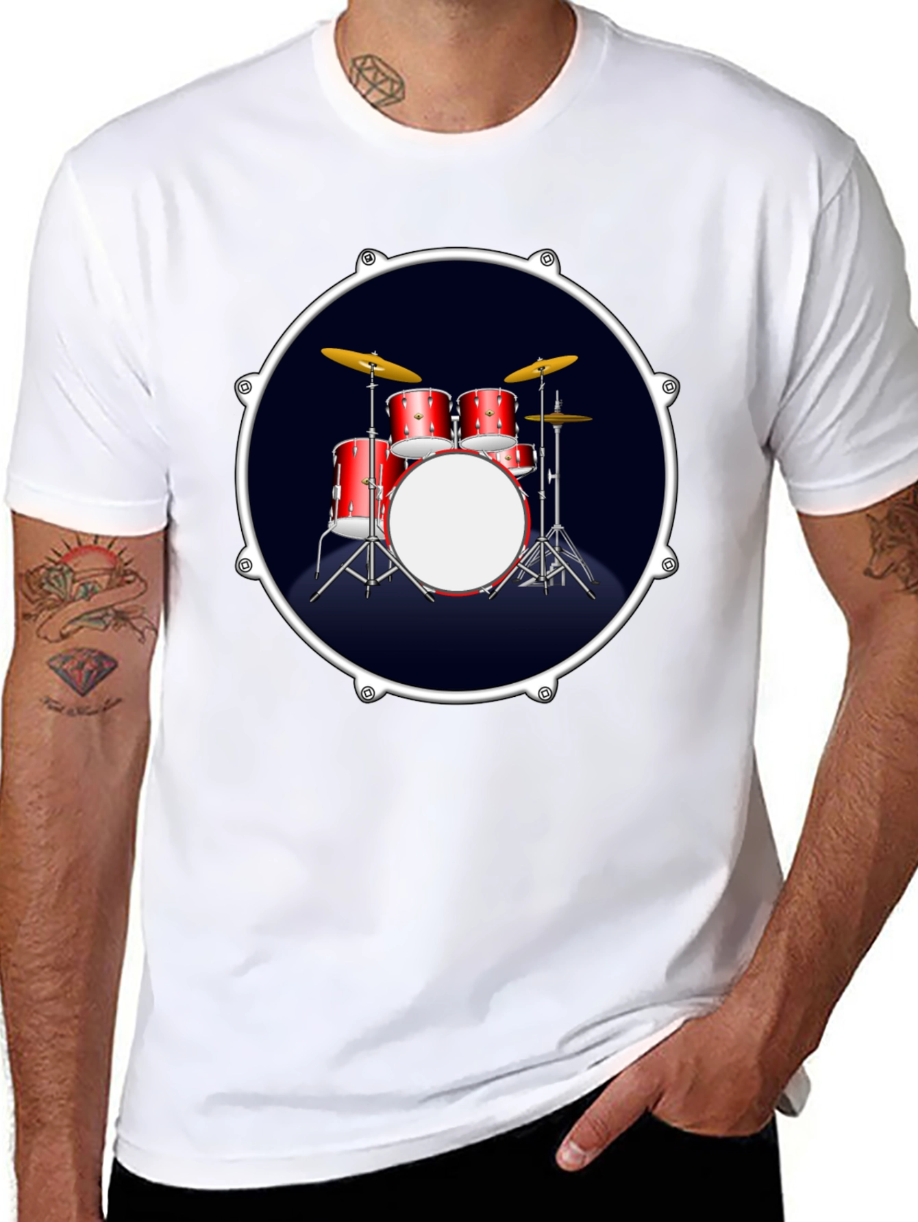 Drum Kit Graphic T-Shirt - Musician Tee