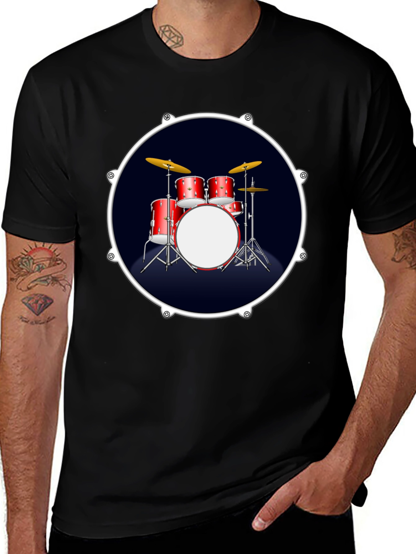 Drum Kit Graphic T-Shirt - Musician Tee