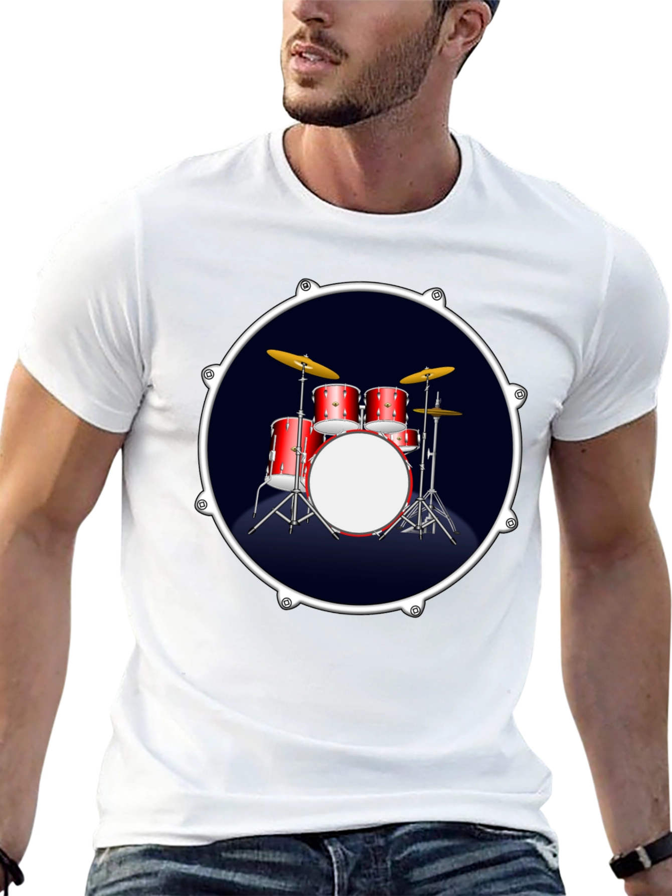 Drum Kit Graphic T-Shirt - Musician Tee