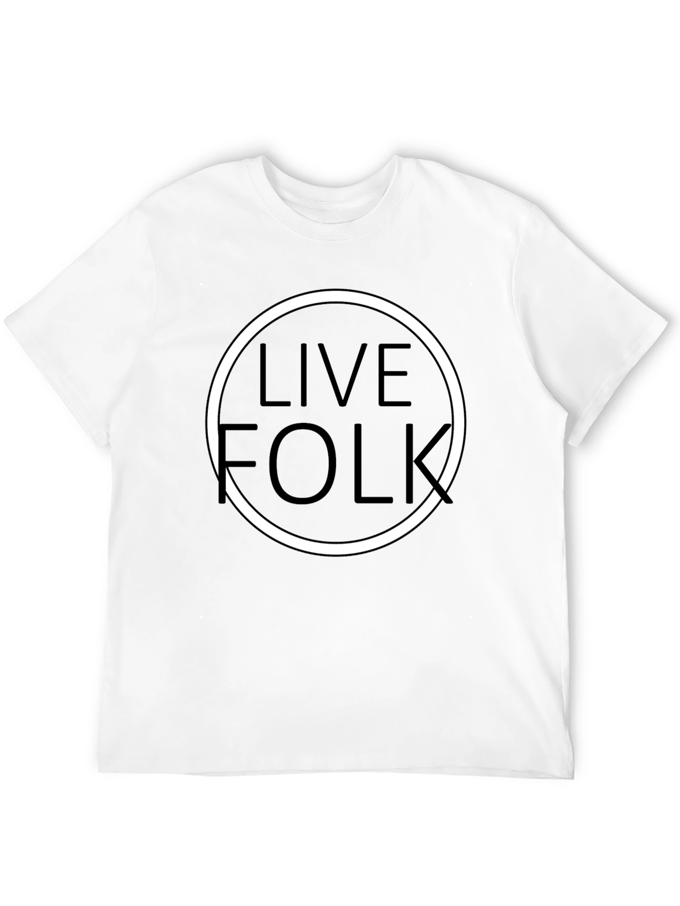 Live Folk Graphic Print Tee - Black Cotton Blend