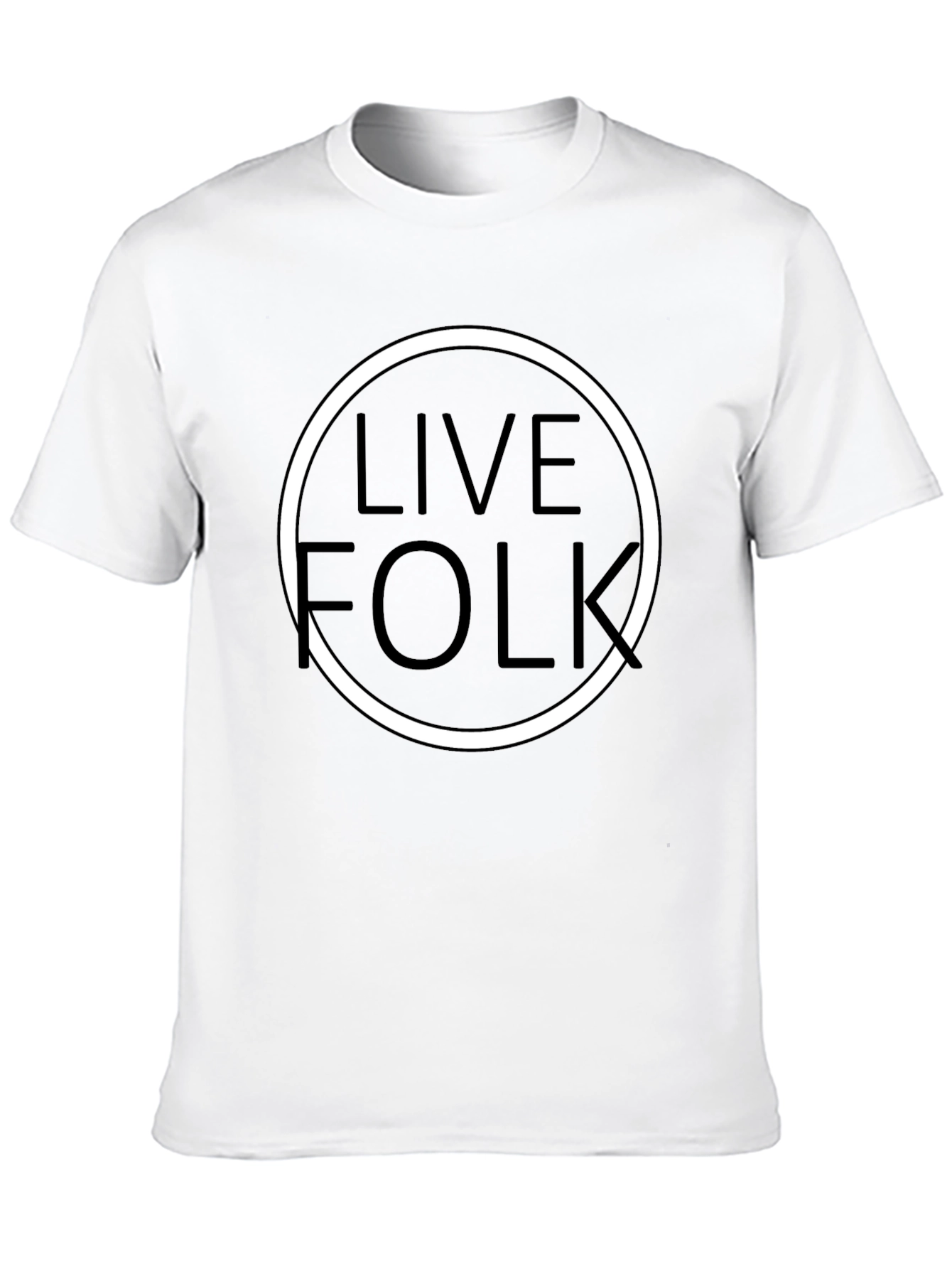 Live Folk Graphic Print Tee - Black Cotton Blend