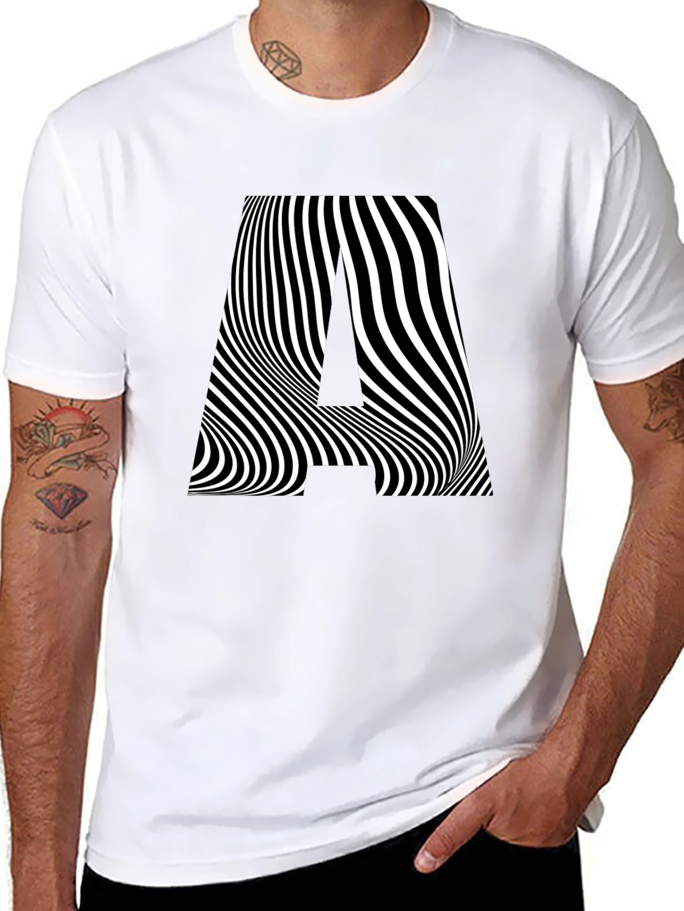 Optical Illusion A Graphic Tee - Black