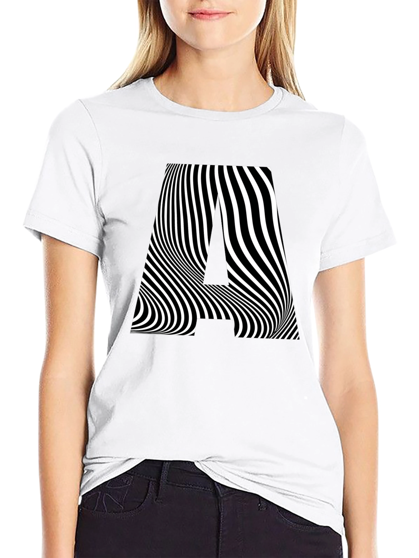 Optical Illusion A Graphic Tee - Black