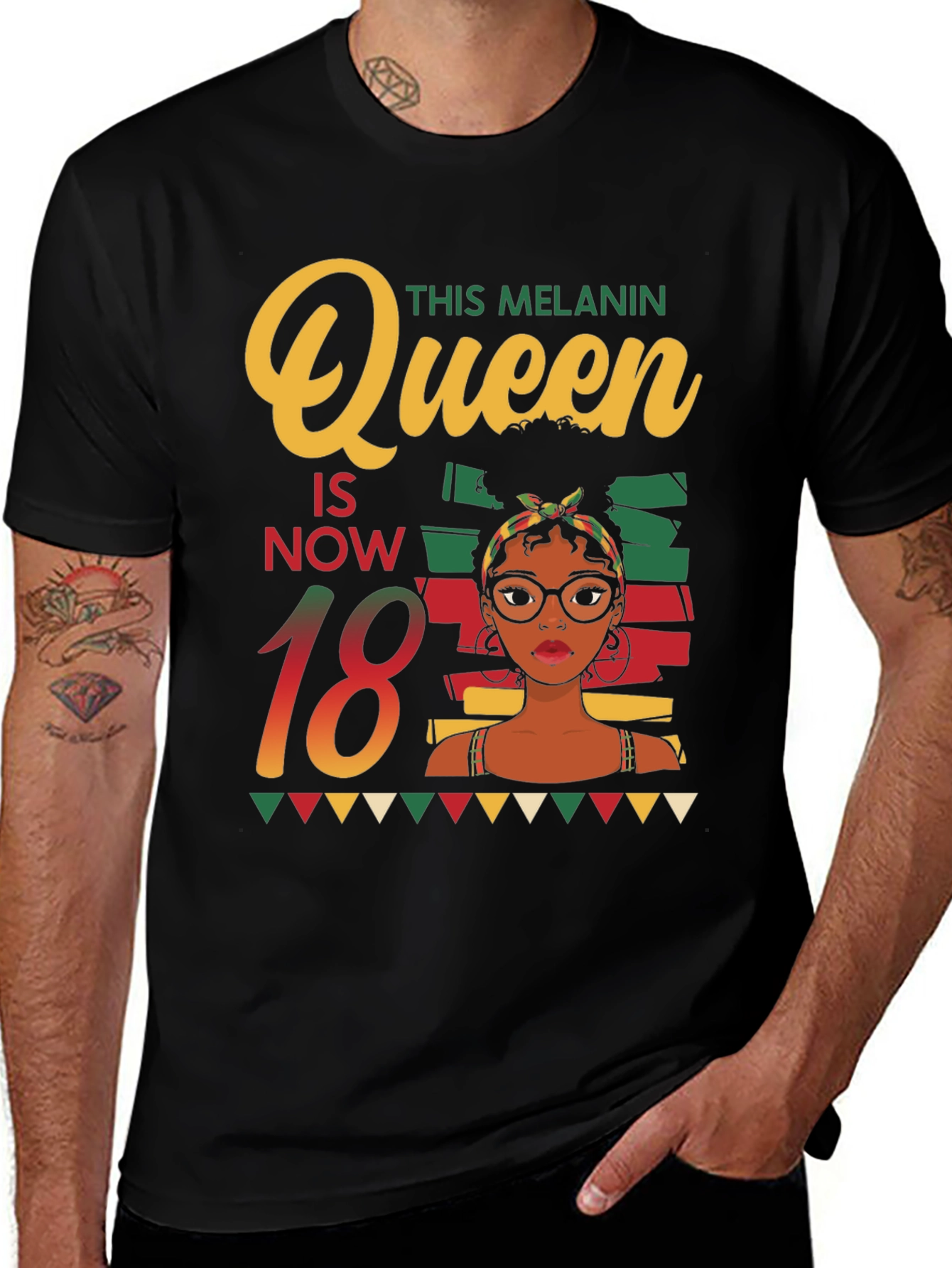 Melanin Queen 18th Birthday T-Shirt