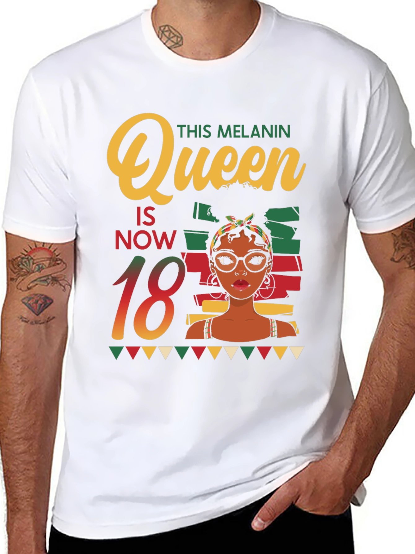 Melanin Queen 18th Birthday T-Shirt