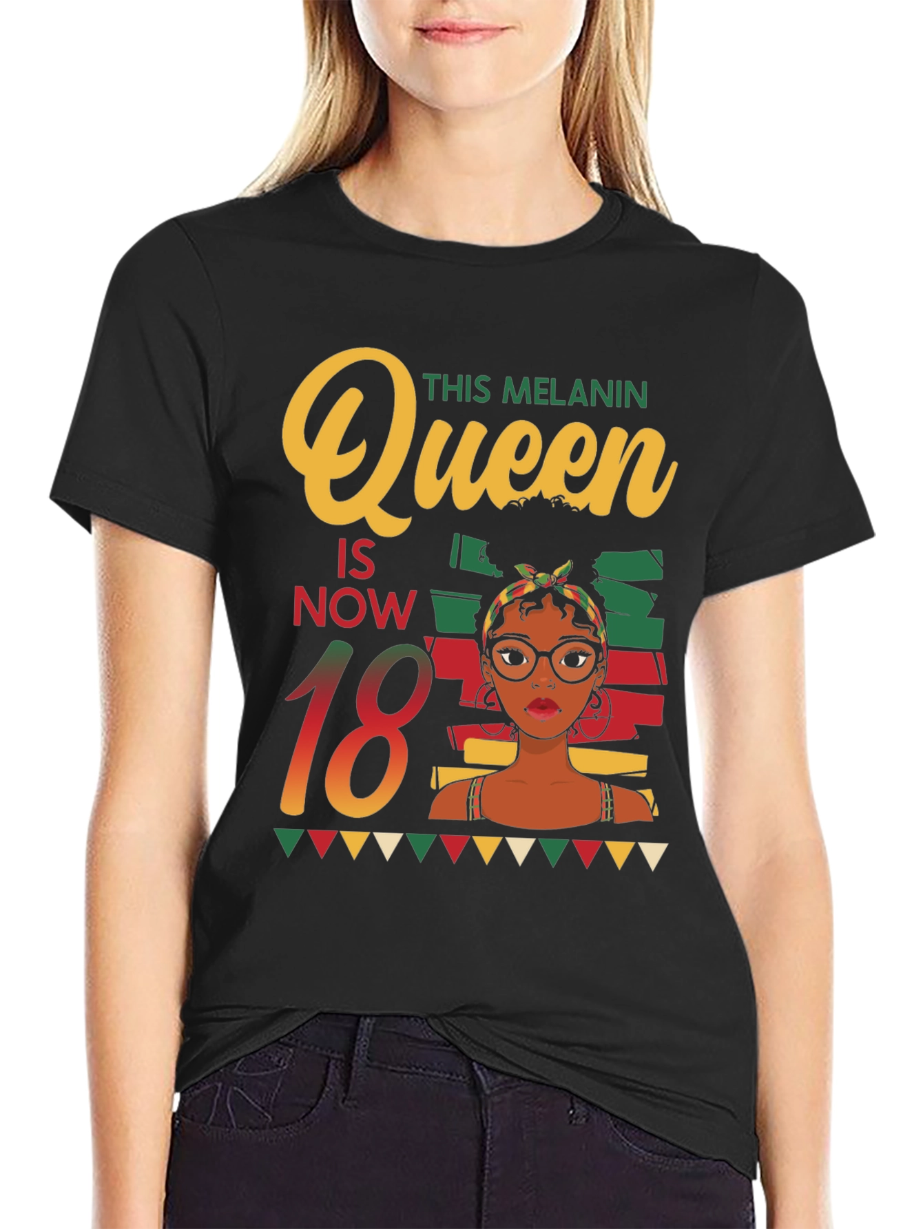 Melanin Queen 18th Birthday T-Shirt
