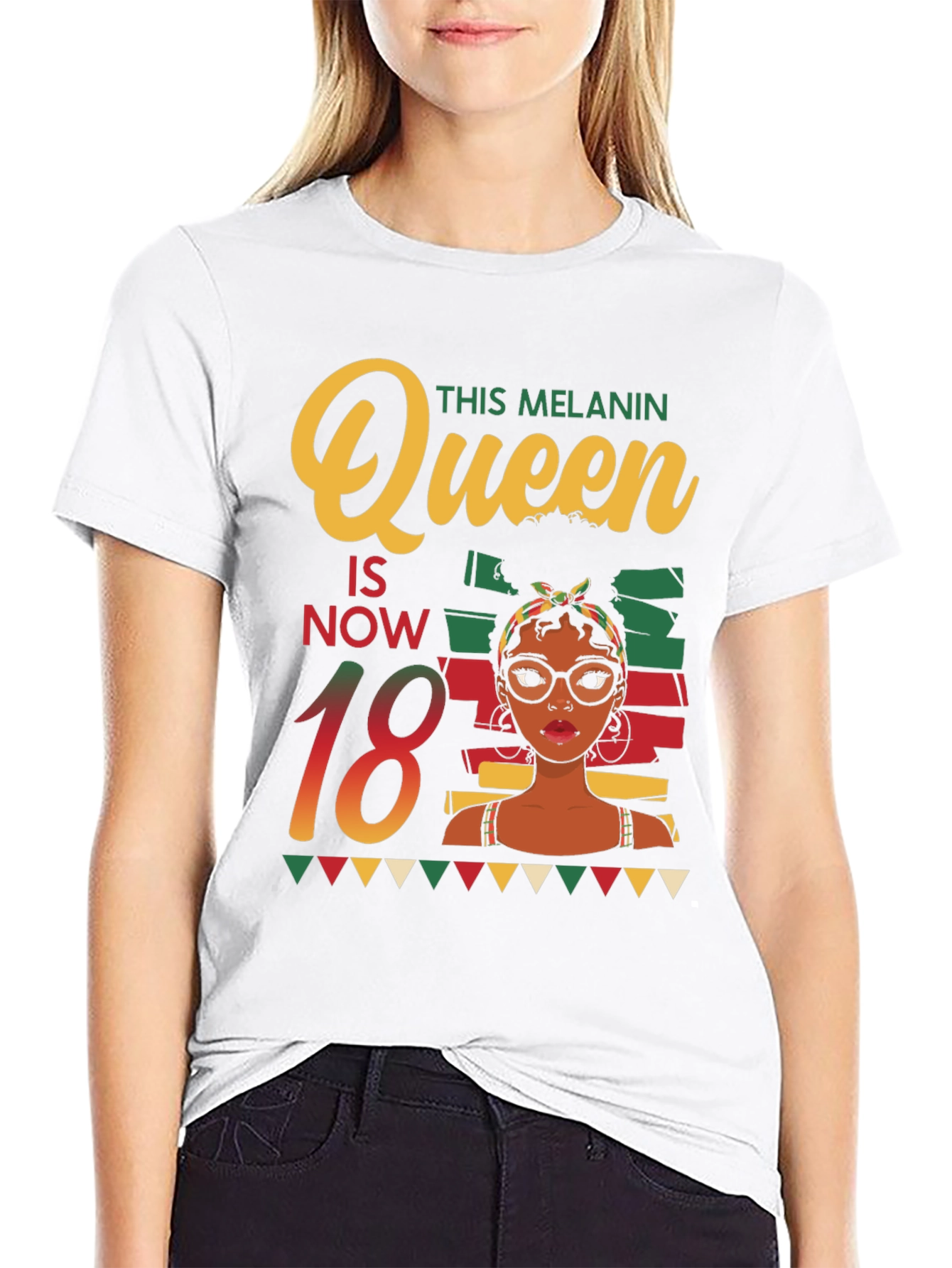 Melanin Queen 18th Birthday T-Shirt