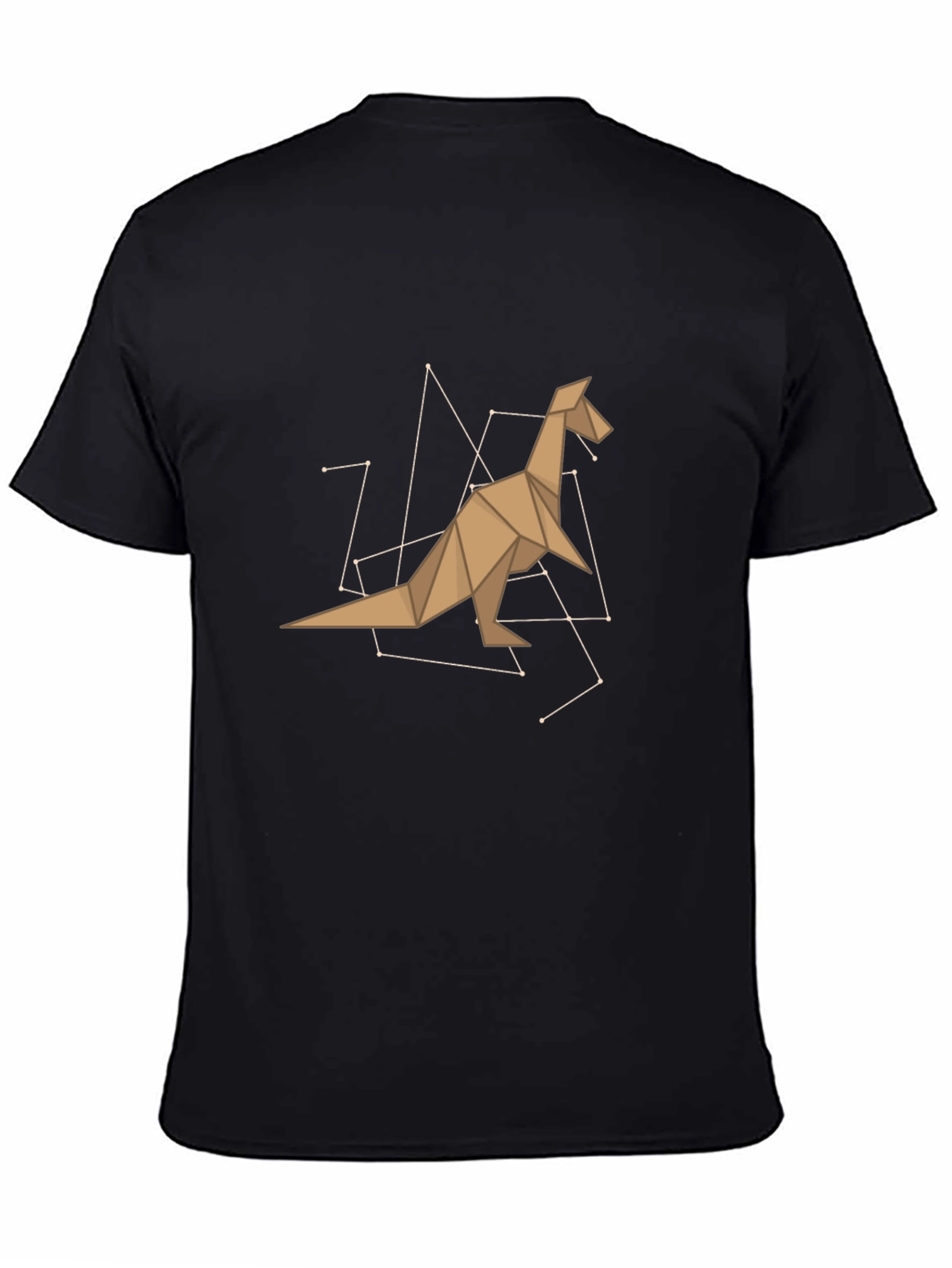 Origami Dinosaur Graphic Tee - Black
