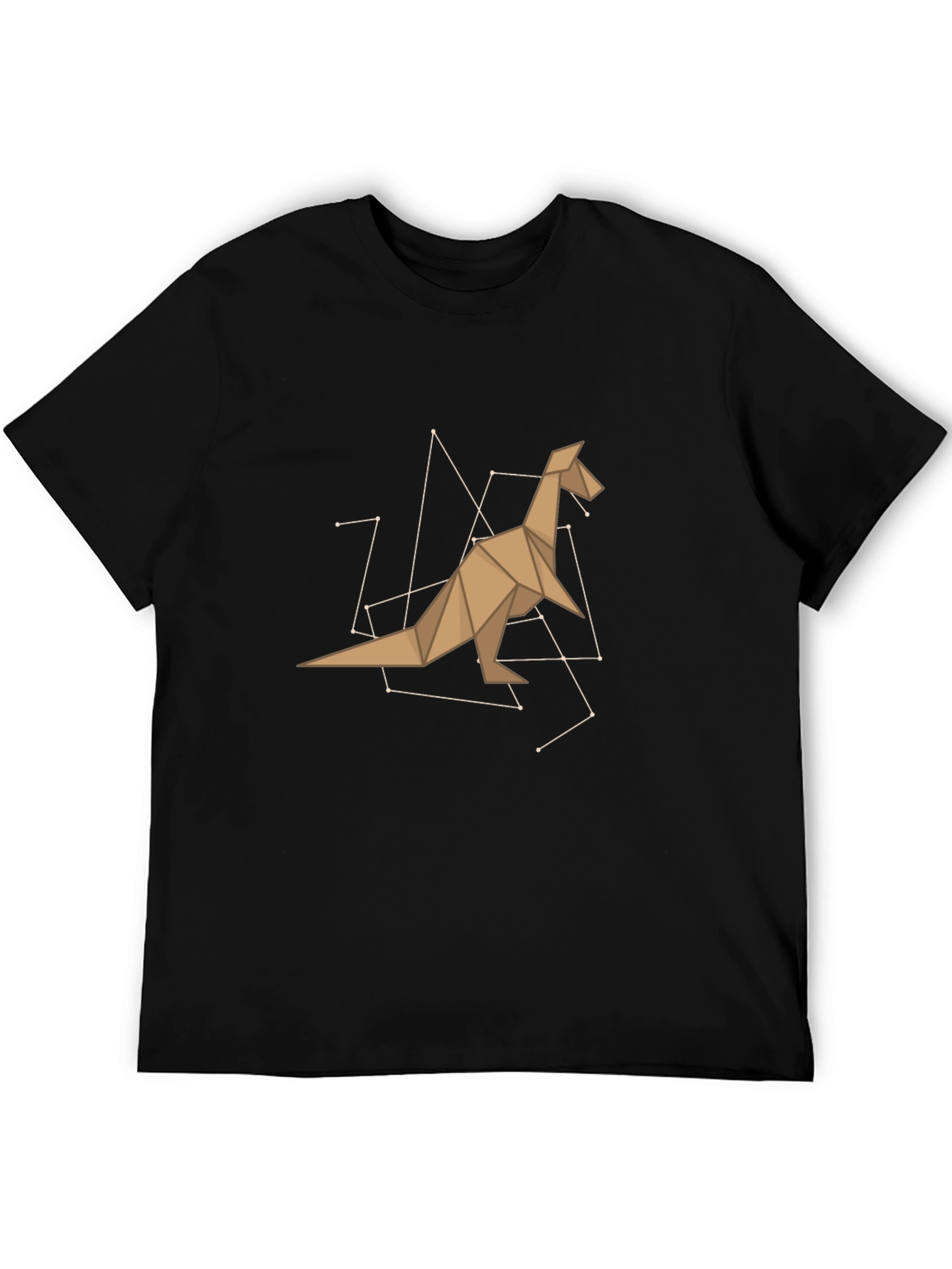 Origami Dinosaur Graphic Tee - Black