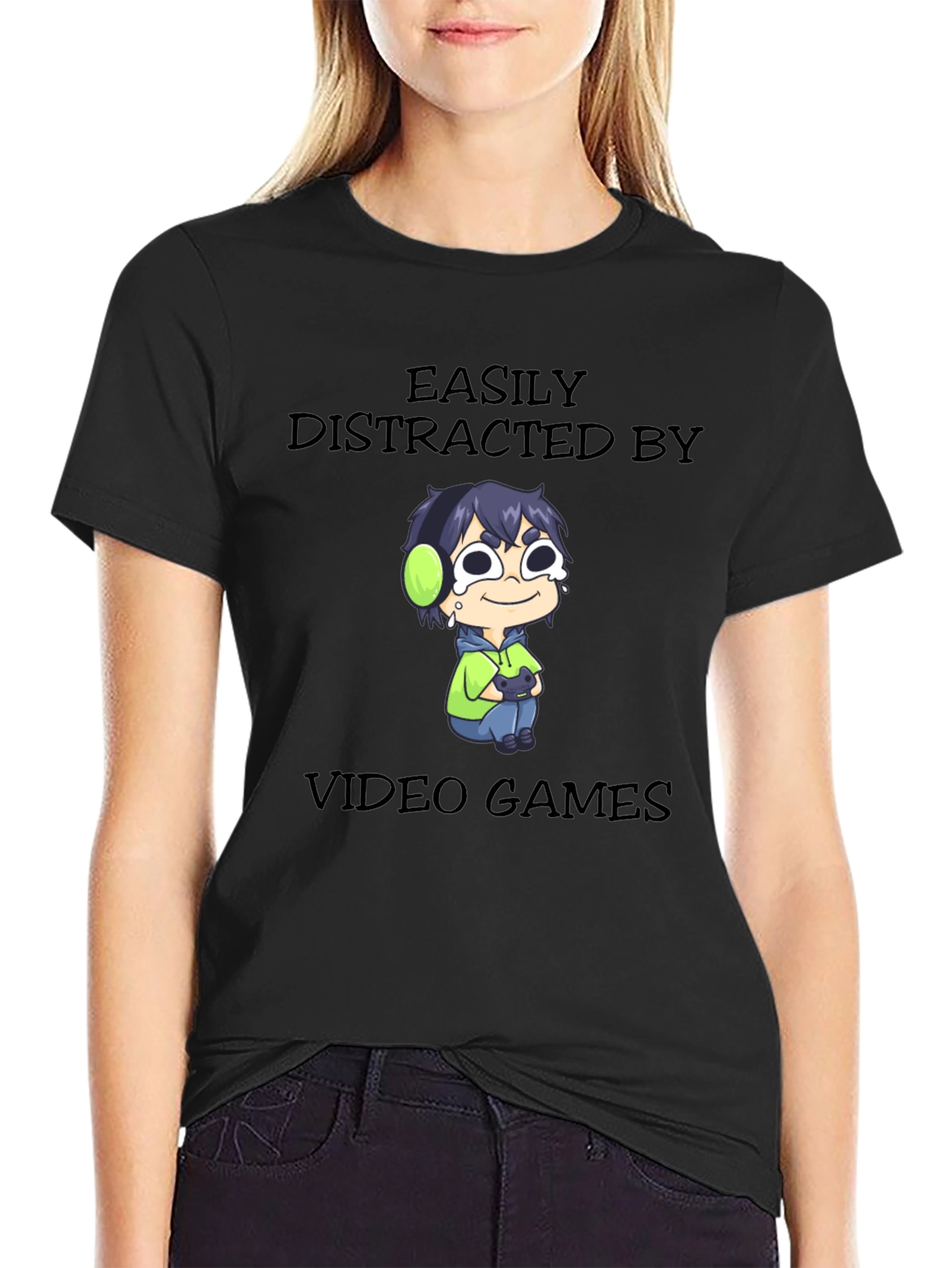 Easily Distracted by Video Games Graphic T-Shirt