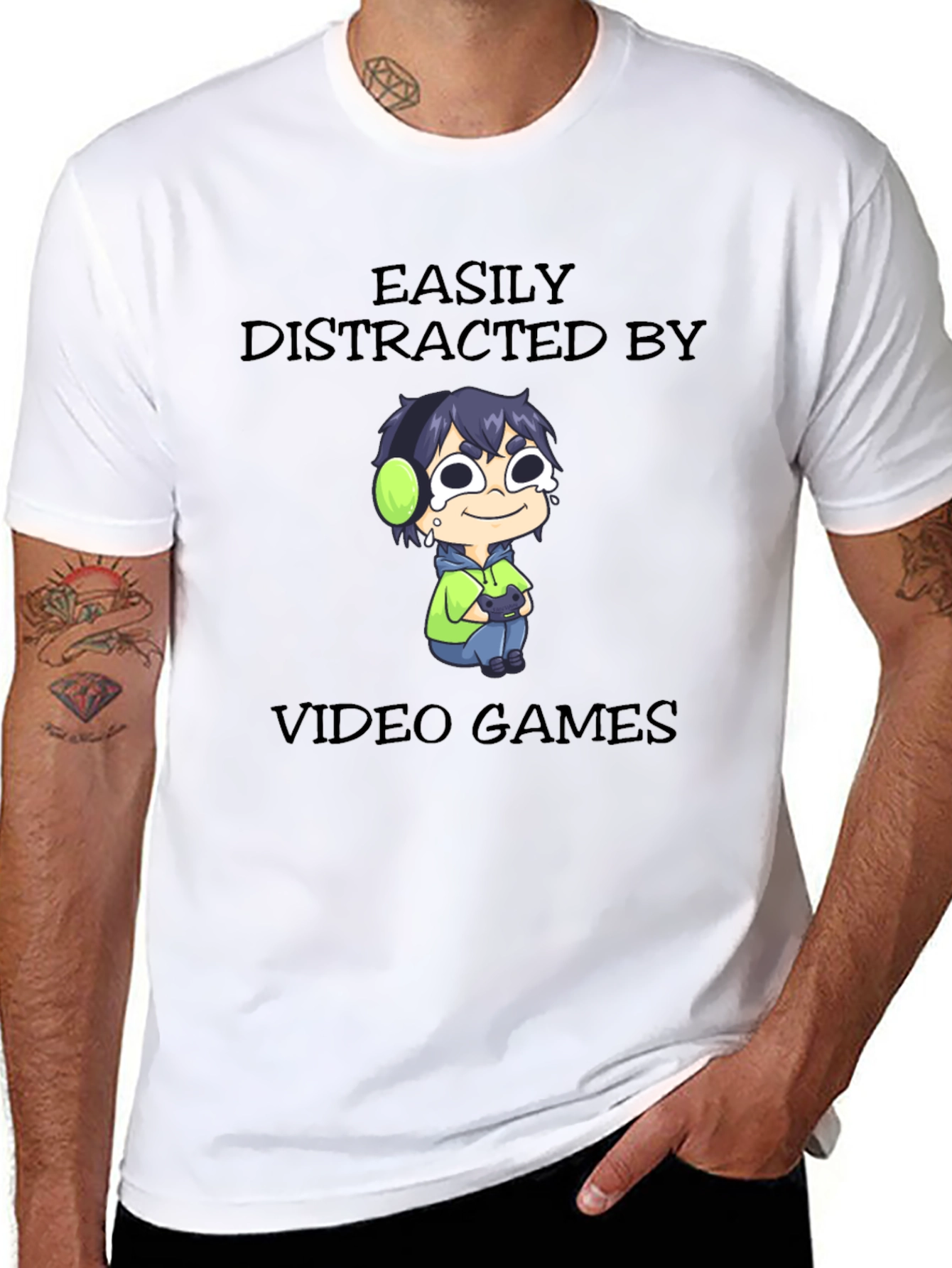 Easily Distracted by Video Games Graphic T-Shirt